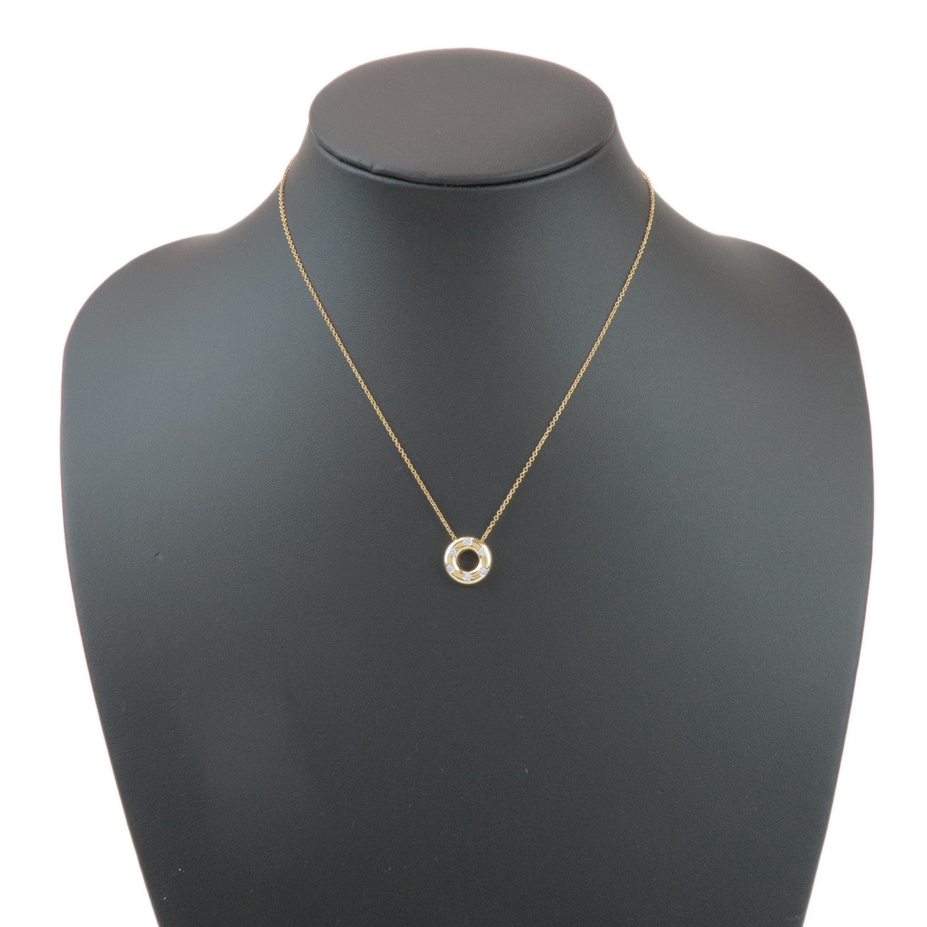 Tiffany & Co Dots Circle 6P Diamond Necklace K18 750YG Yellow Gold