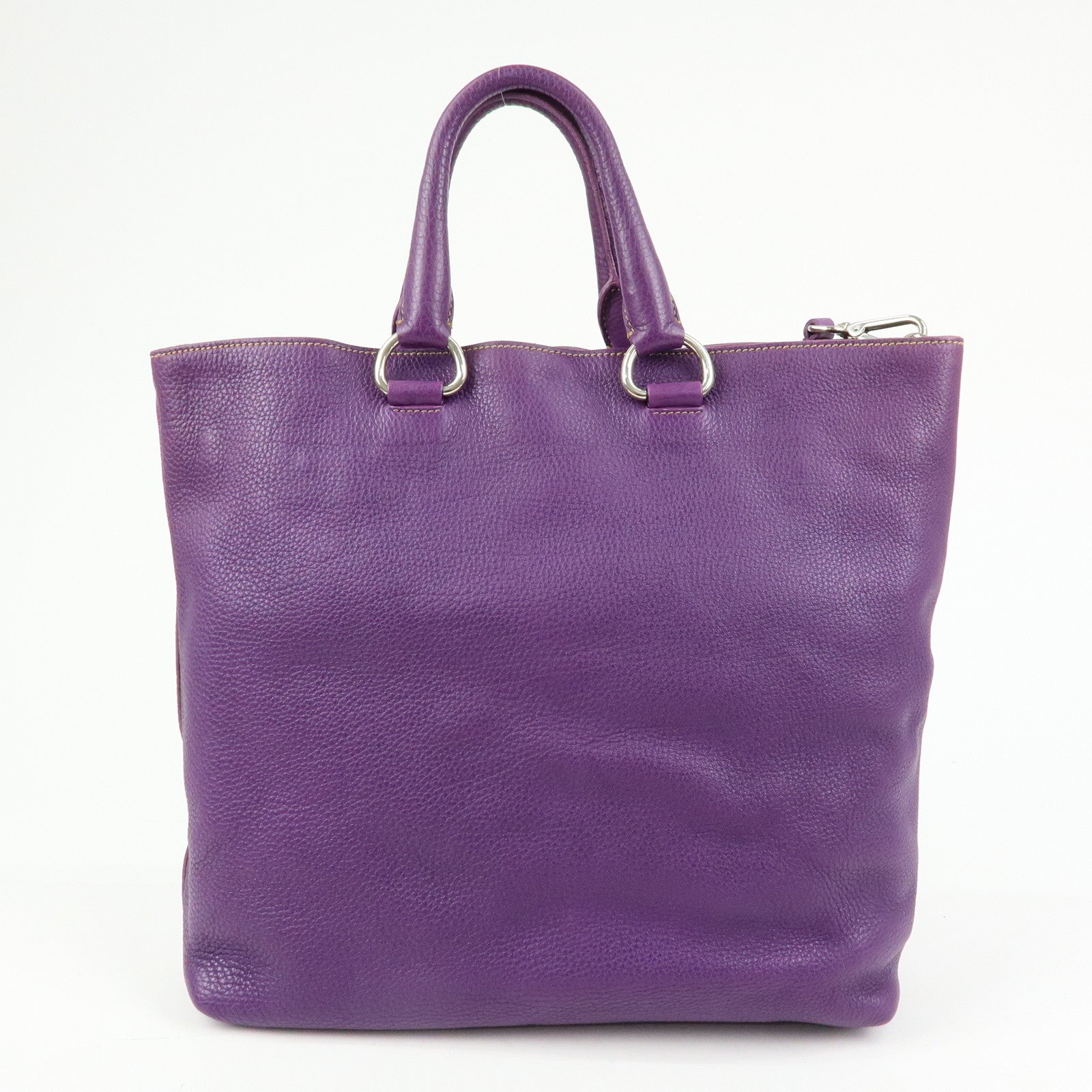 PRADA  Leather 2Way Bag Tote Bag Shoulder Bag Hand Bag Purple