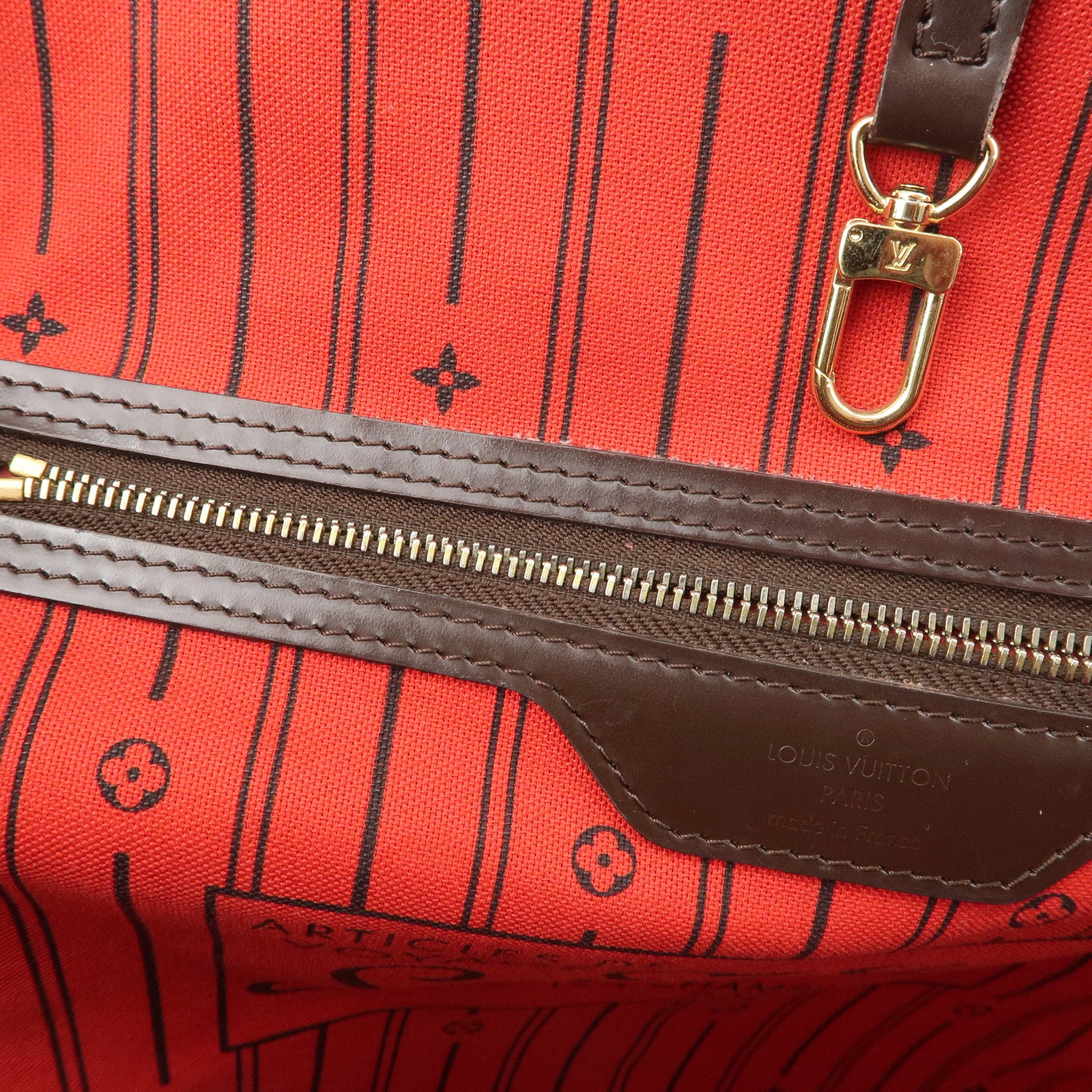 Louis Vuitton Damier Ebene Neverfull GM Tote Bag N51106 Used