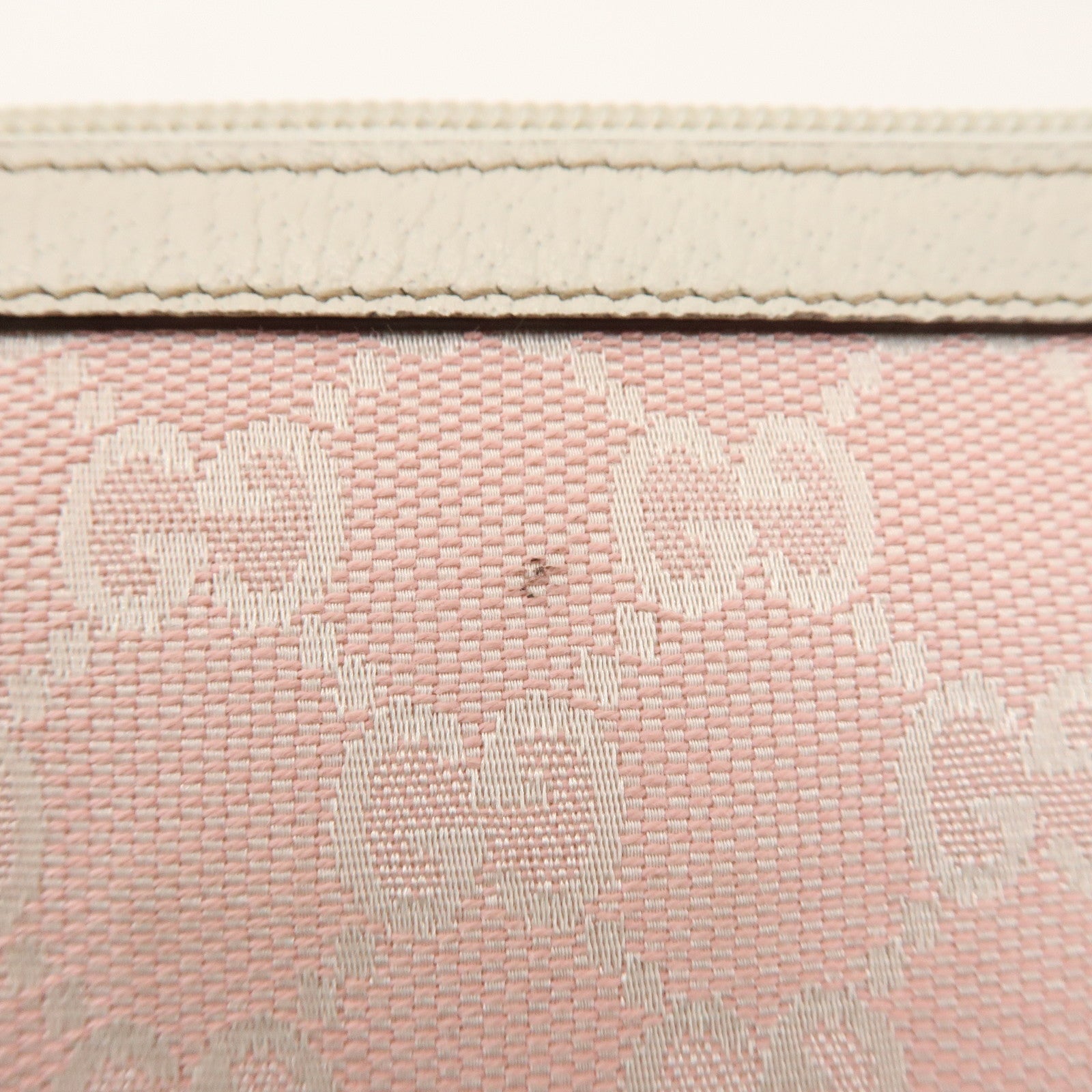 GUCCI Abbey GG Canvas Leather Accessory Pouch Hand Bag Pink 45750