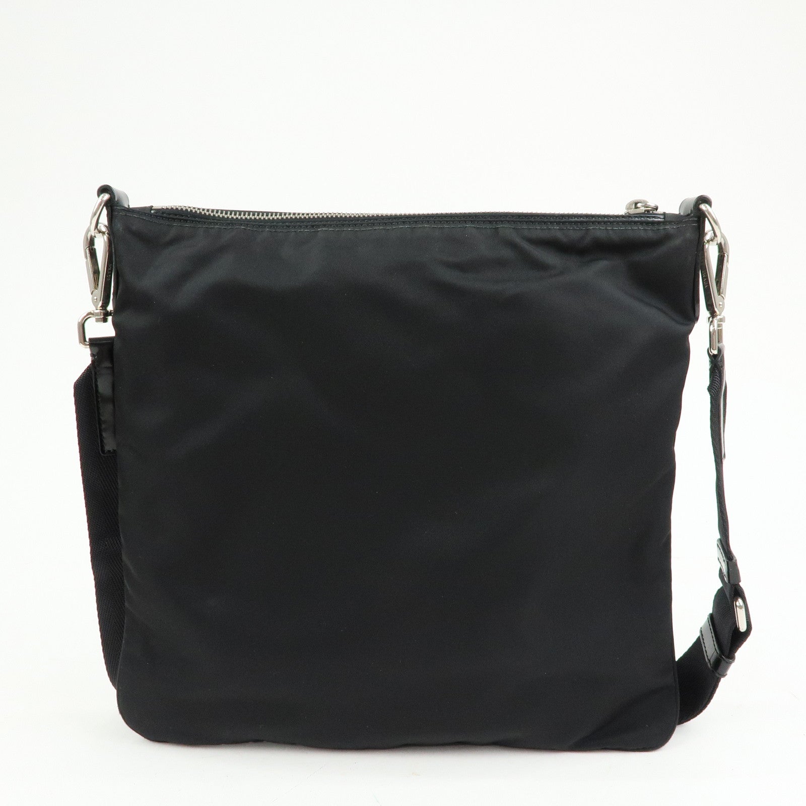 PRADA Triangle Logo Nylon Shoulder Bag Crossbody Bag Black BT0715