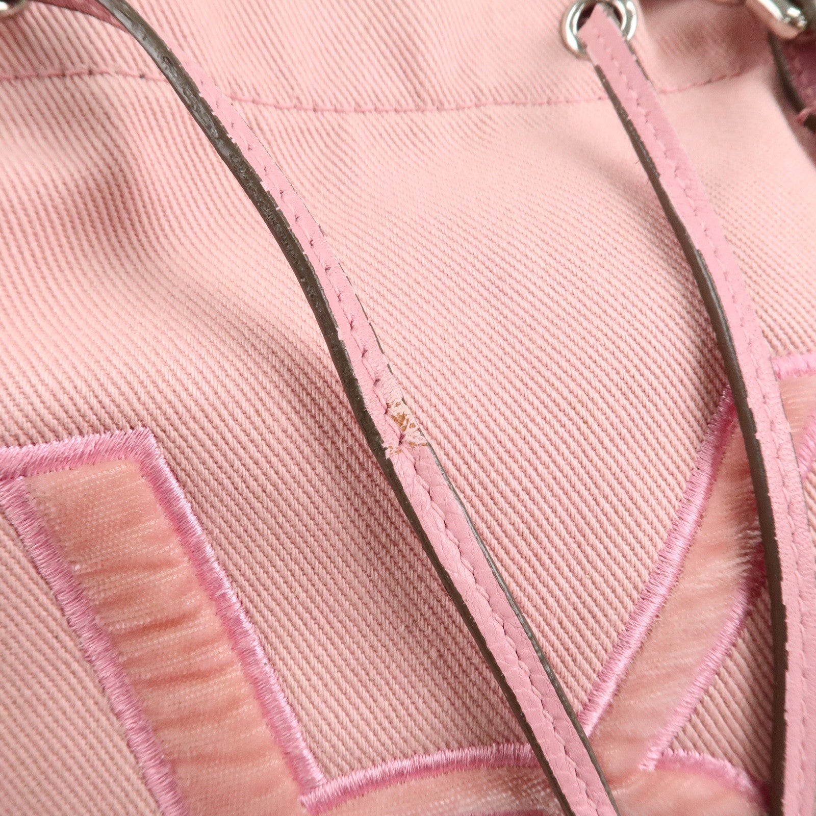 Saint Laurent Canvas Kahara Tote Bag Shoulder Bag Pink 121631 Used
