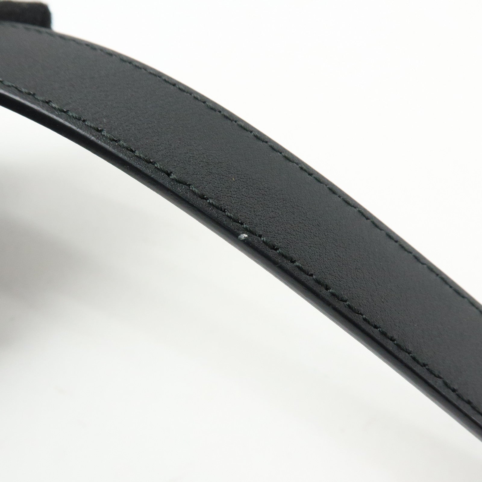 GUCCI Marmont Double G Leather Slim Belt 65・26 Black 409417