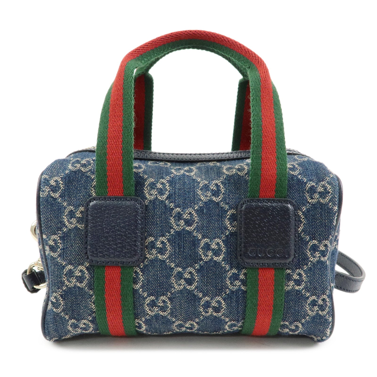 GUCCI Sherry Ophidia GG Denim Leather 2Way Hand Shoulder Bag 859975