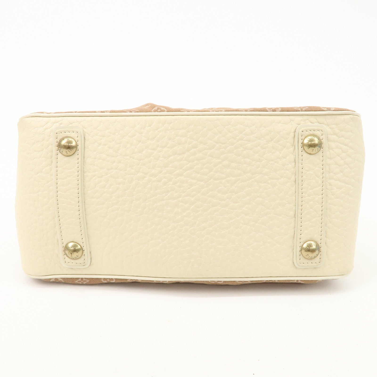 Louis Vuitton Monogram Mini Lin Trapeze PM Hand Bag Caramel M40059 Used