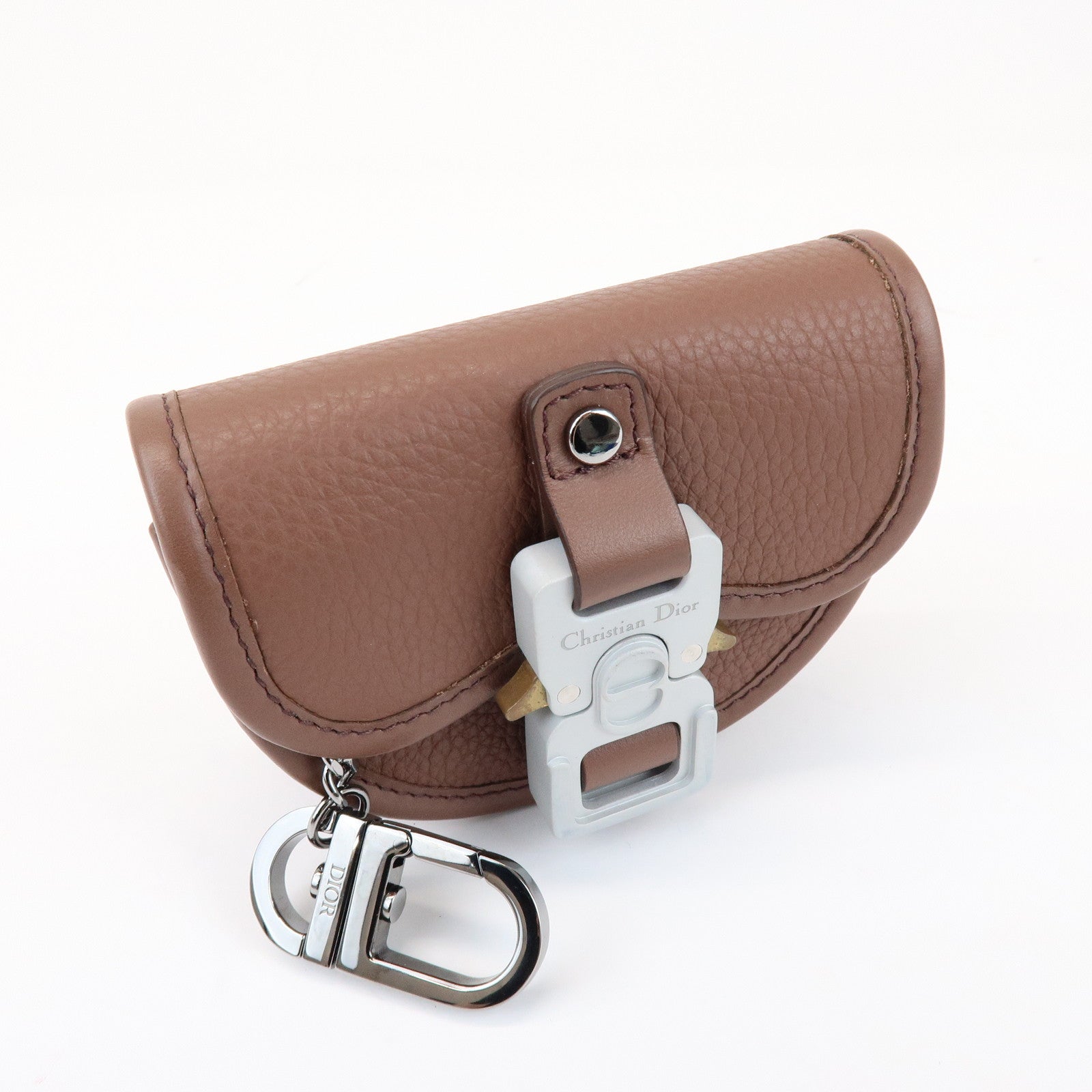 Christian Dior Leather Gallop Nano Pouch Coin Case Key Case Brown