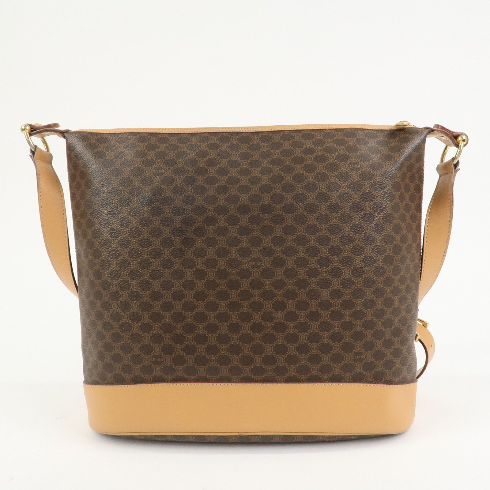 CELINE Macadam PVC Leather Shoulder Bag Hand Bag Brown
