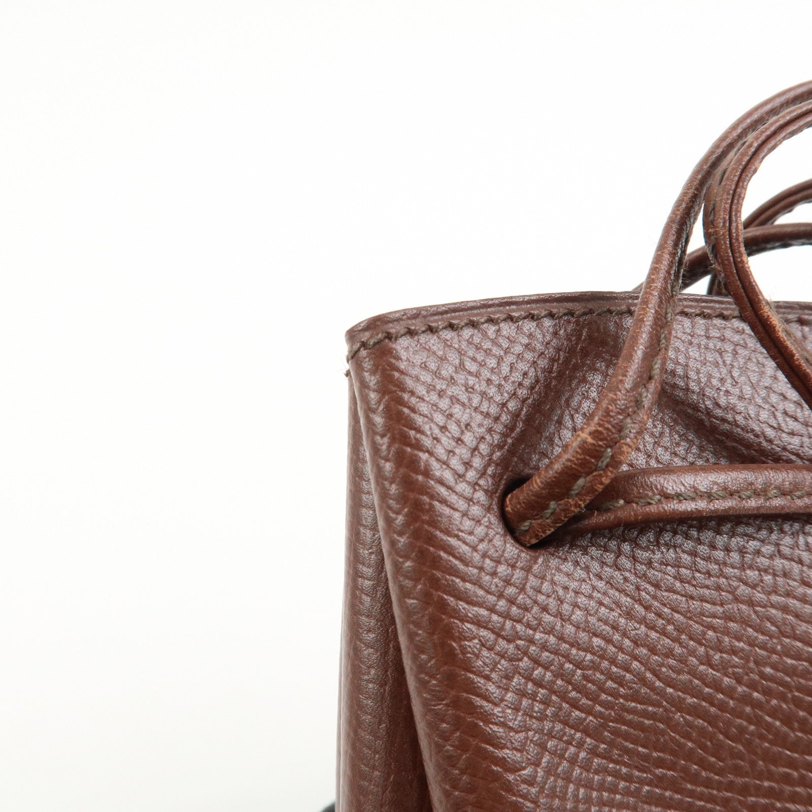 HERMES Vespa Courchevel Calf Leather □A Stamped Pouch Hand Bag