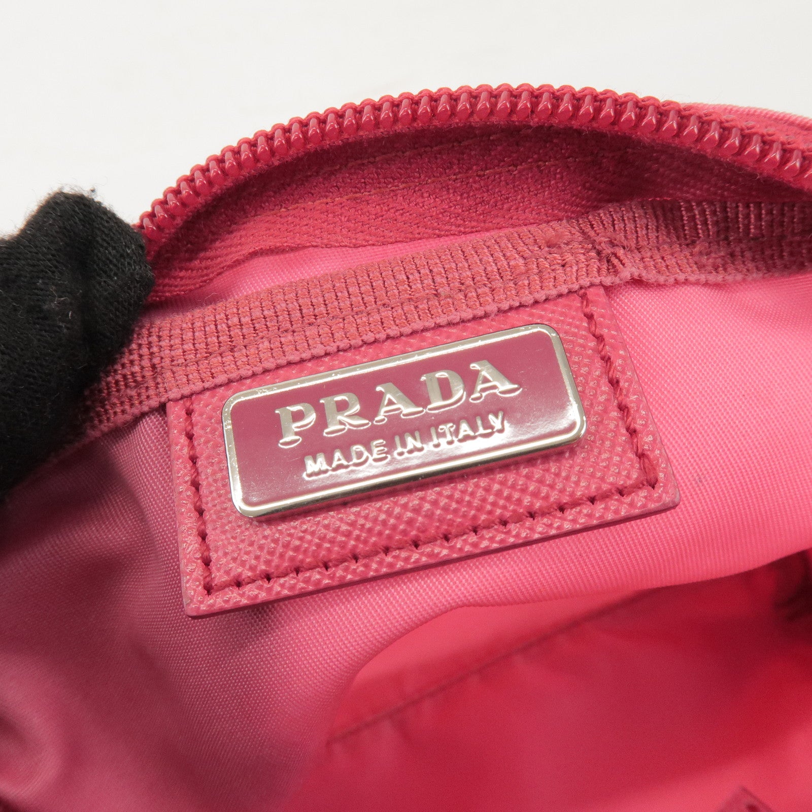 PRADA Set of 2 Nylon Pouch Cosmetic Bag Pink Red 1N0340/1N0339