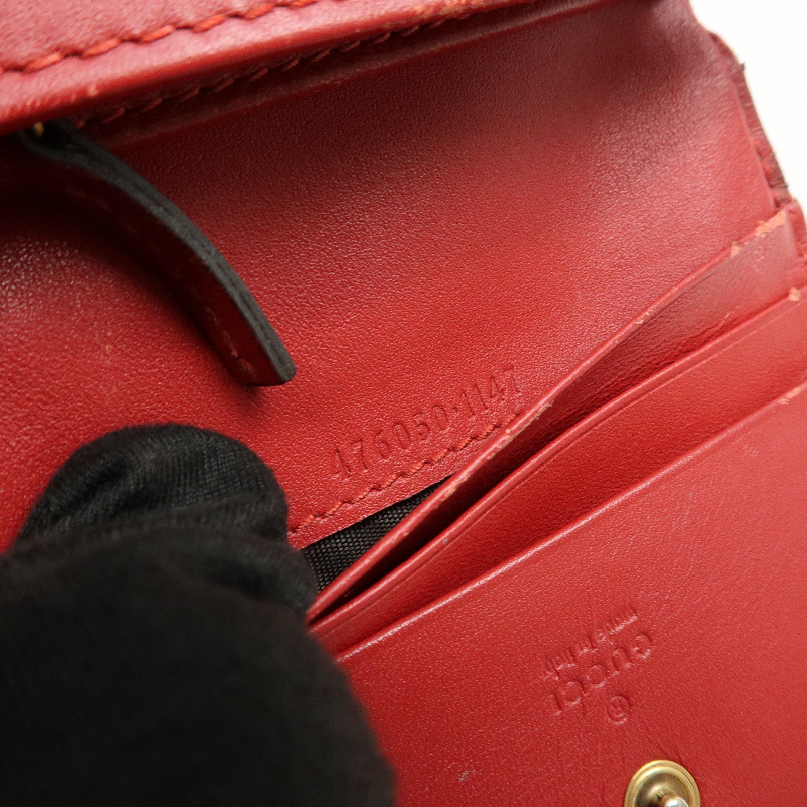 GUCCI Interlocking G GG Supreme Cherry Compact Wallet Beige 476050