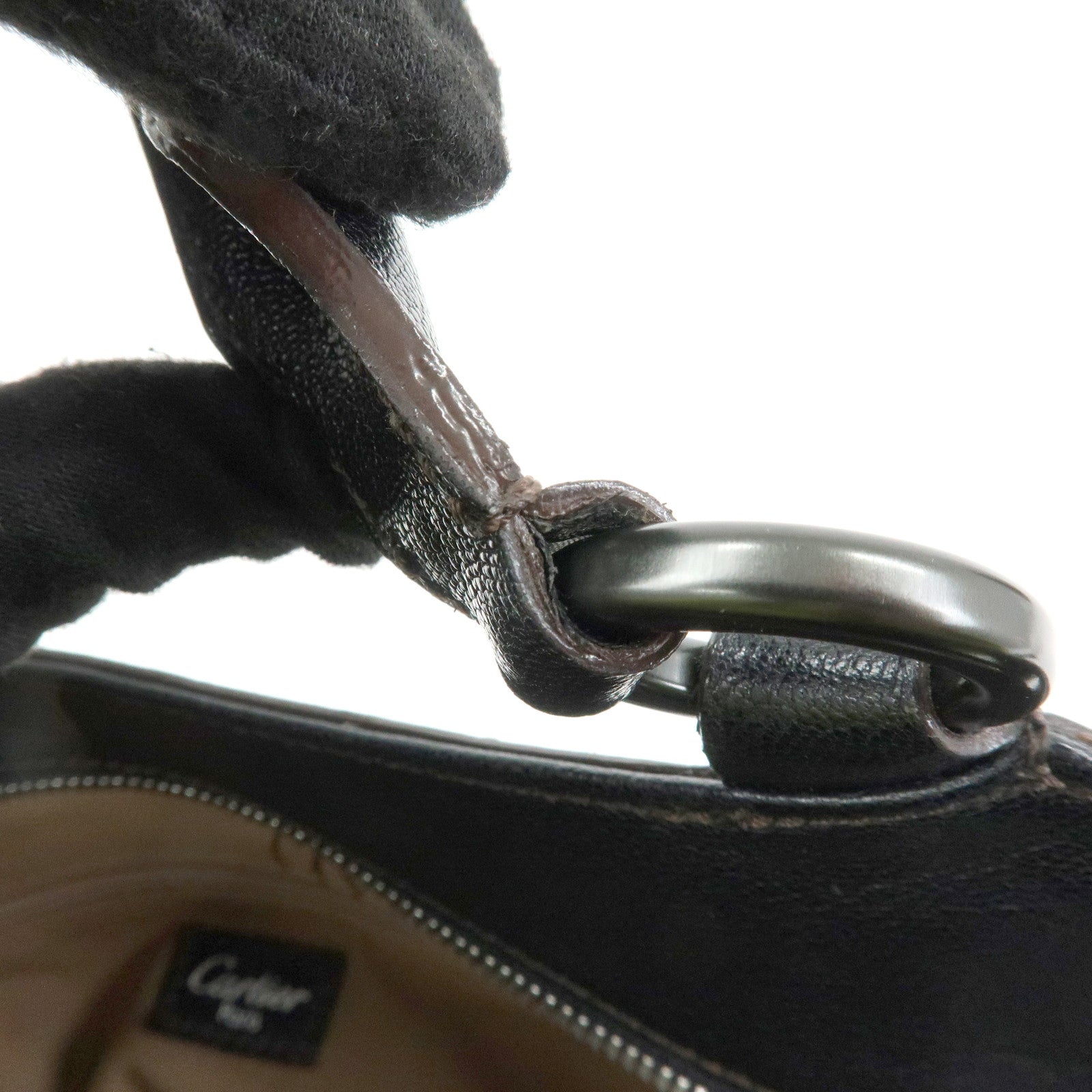 Cartier Marcello de Cartier Leather Hand Bag Tote Bag Black