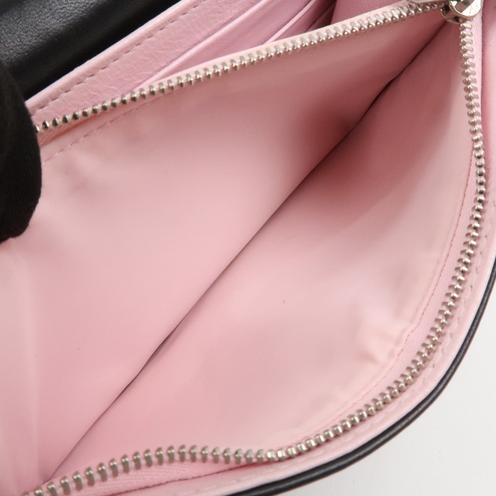 Christian Dior Leather Chain Shoulder Bag Heart Embroidery Black