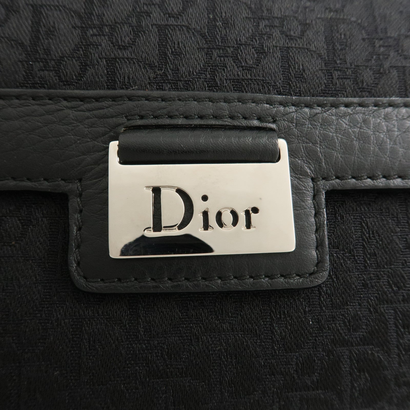Christian Dior Trotter Canvas Leather Long Wallet Black