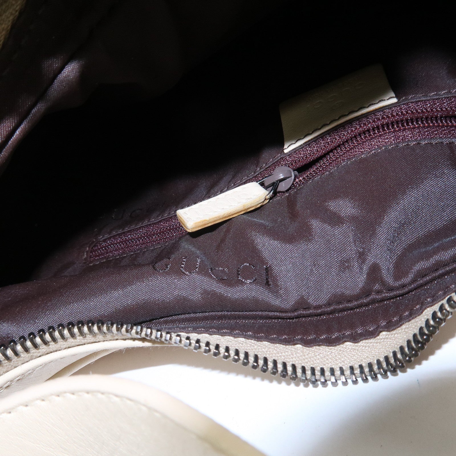 GUCCI Leather Shoulder Bag Ivory 001.3315