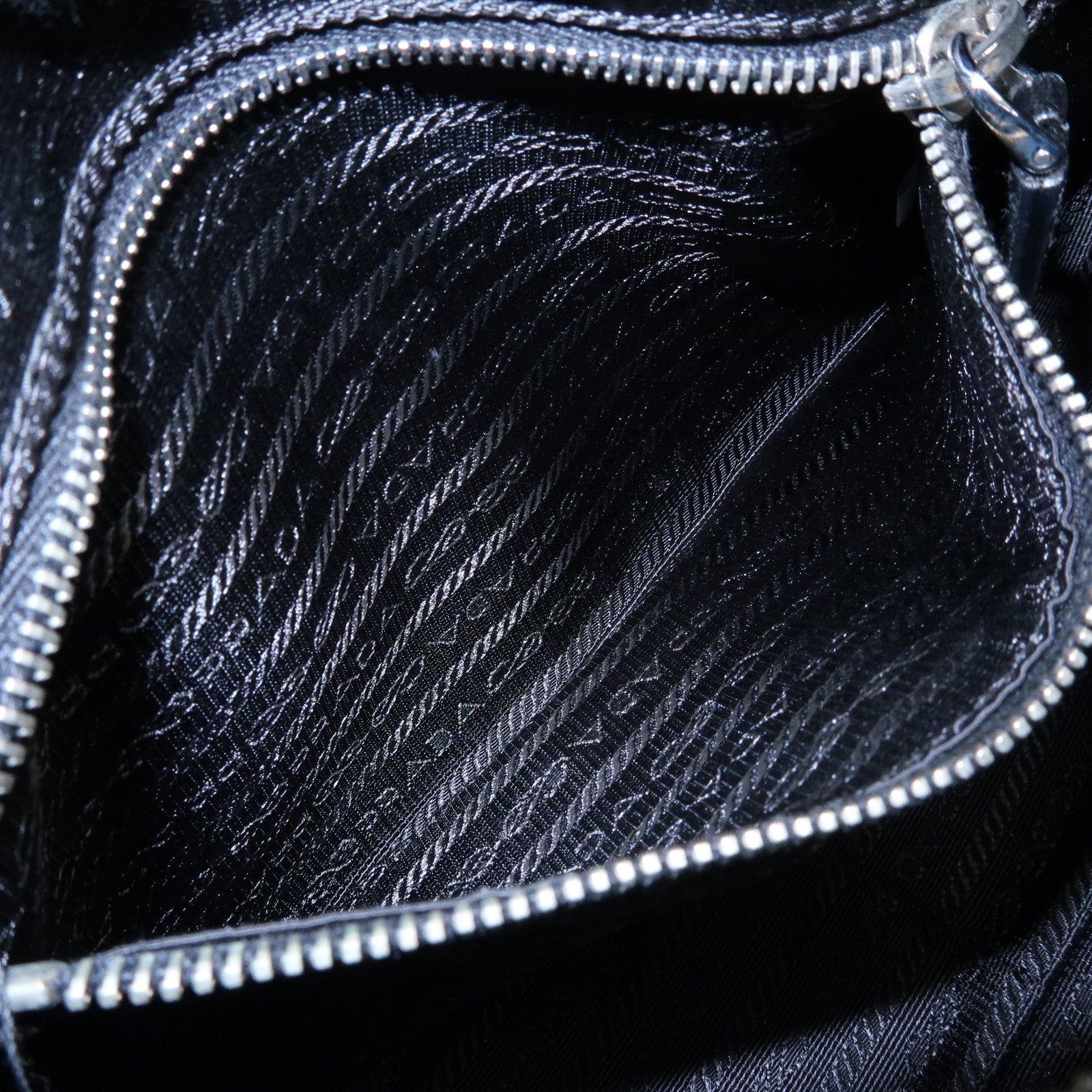 PRADA Triangle Logo Saffiano Leather Hand Bag Boston Bag Black