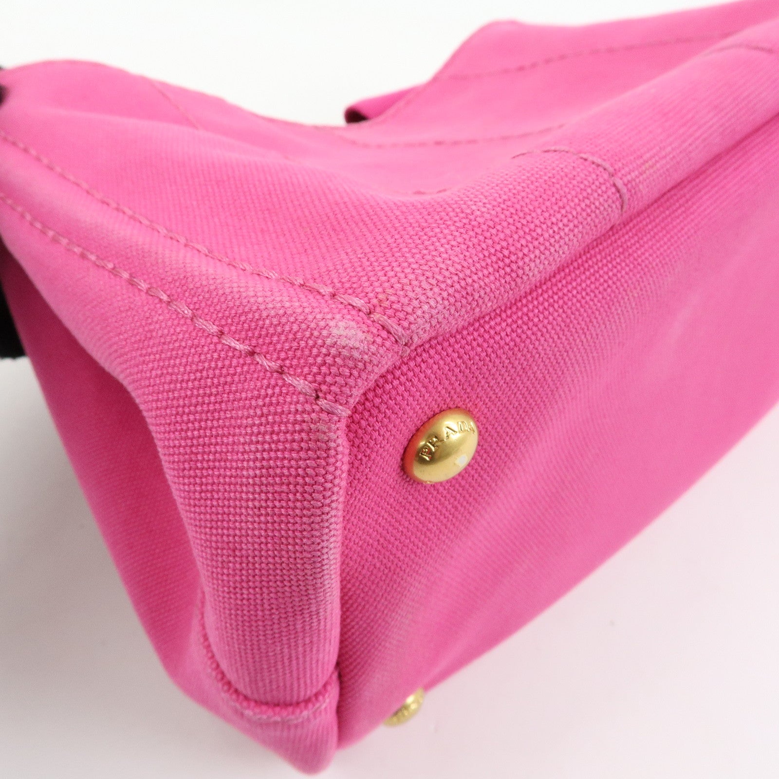 PRADA Triangle Logo Canapa Mini 2Way Bag Hand Bag Pink B2439G