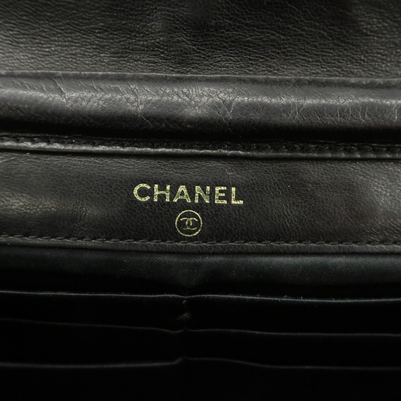 Chanel New Travel Line Nylon Jacquard Leather Chain Wallet Black A15772 Used