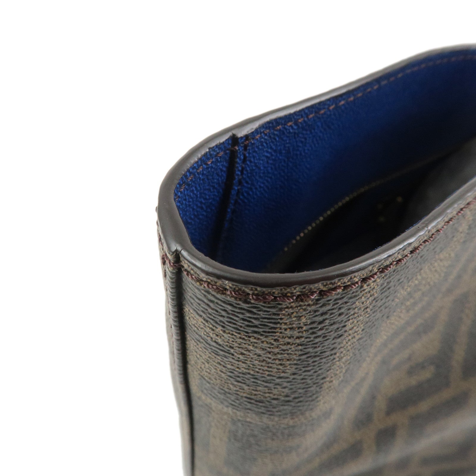 FENDI Zucca PVC Leather Tote Bag Shoulder Bag Brown 8BH185