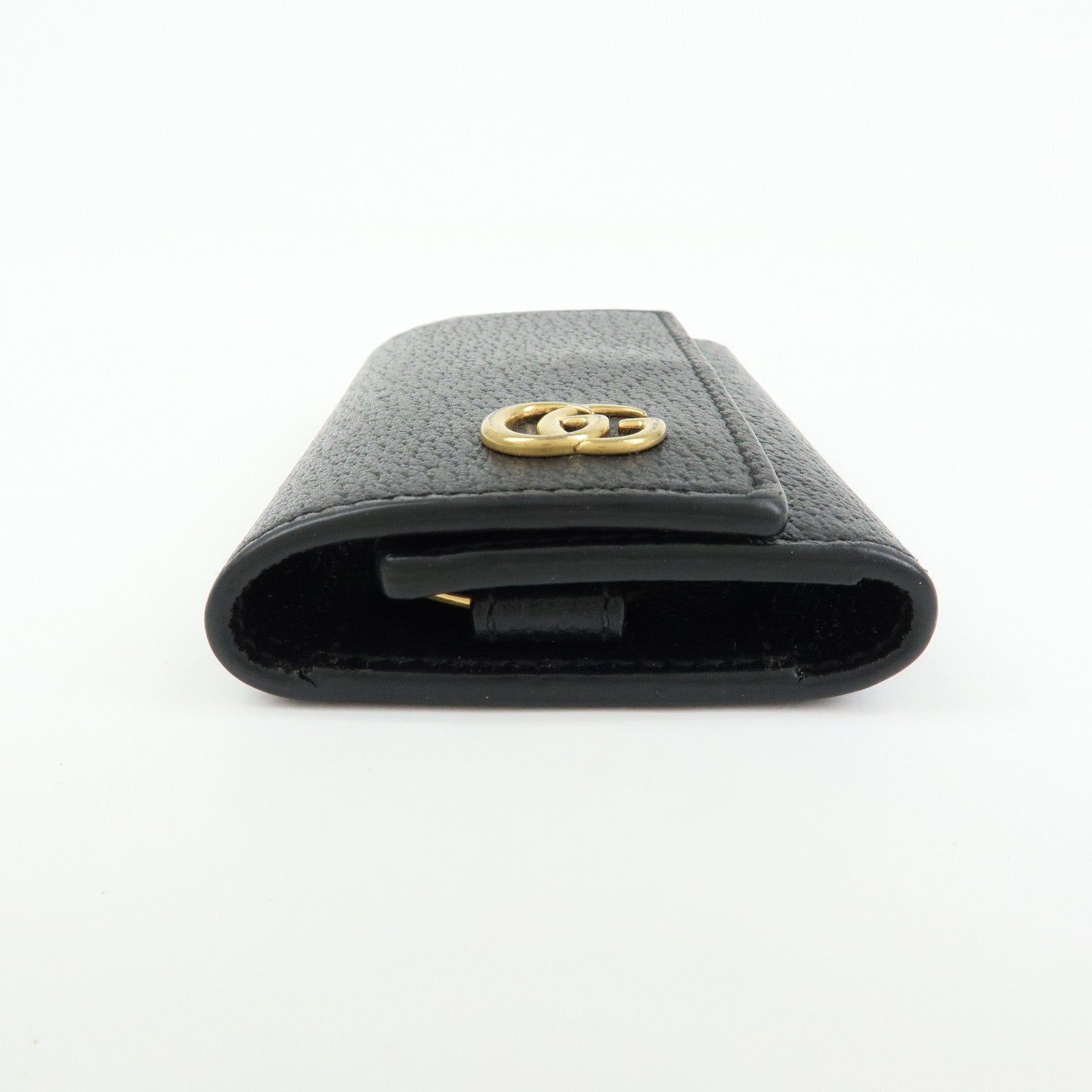 GUCCI GG Marmont Leather 6 Rings Key Case Key Holder Black 435305