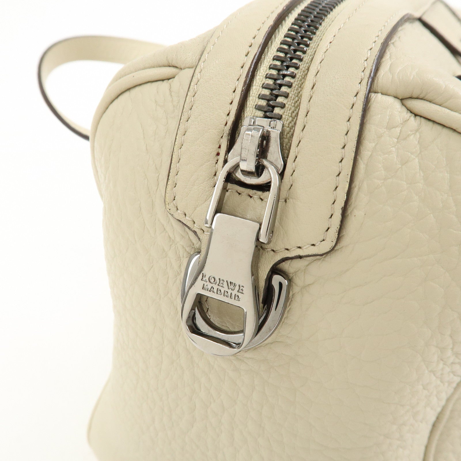 LOEWE Anagram Leather 2Way Bag Shoulder Bag Hand Bag Ivory