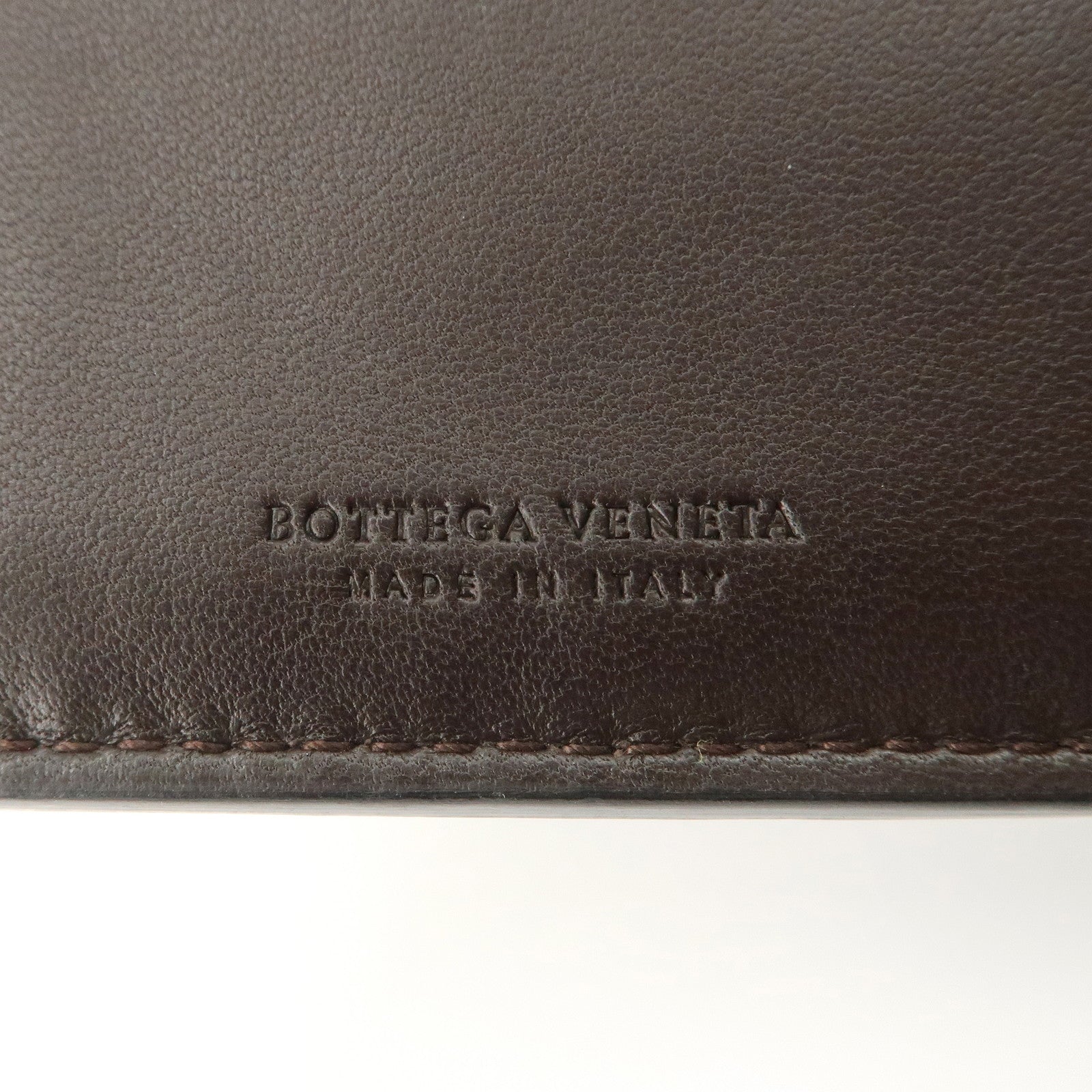 Bottega Veneta Intrecciato Leather Bi-fold Comact Wallet Brown