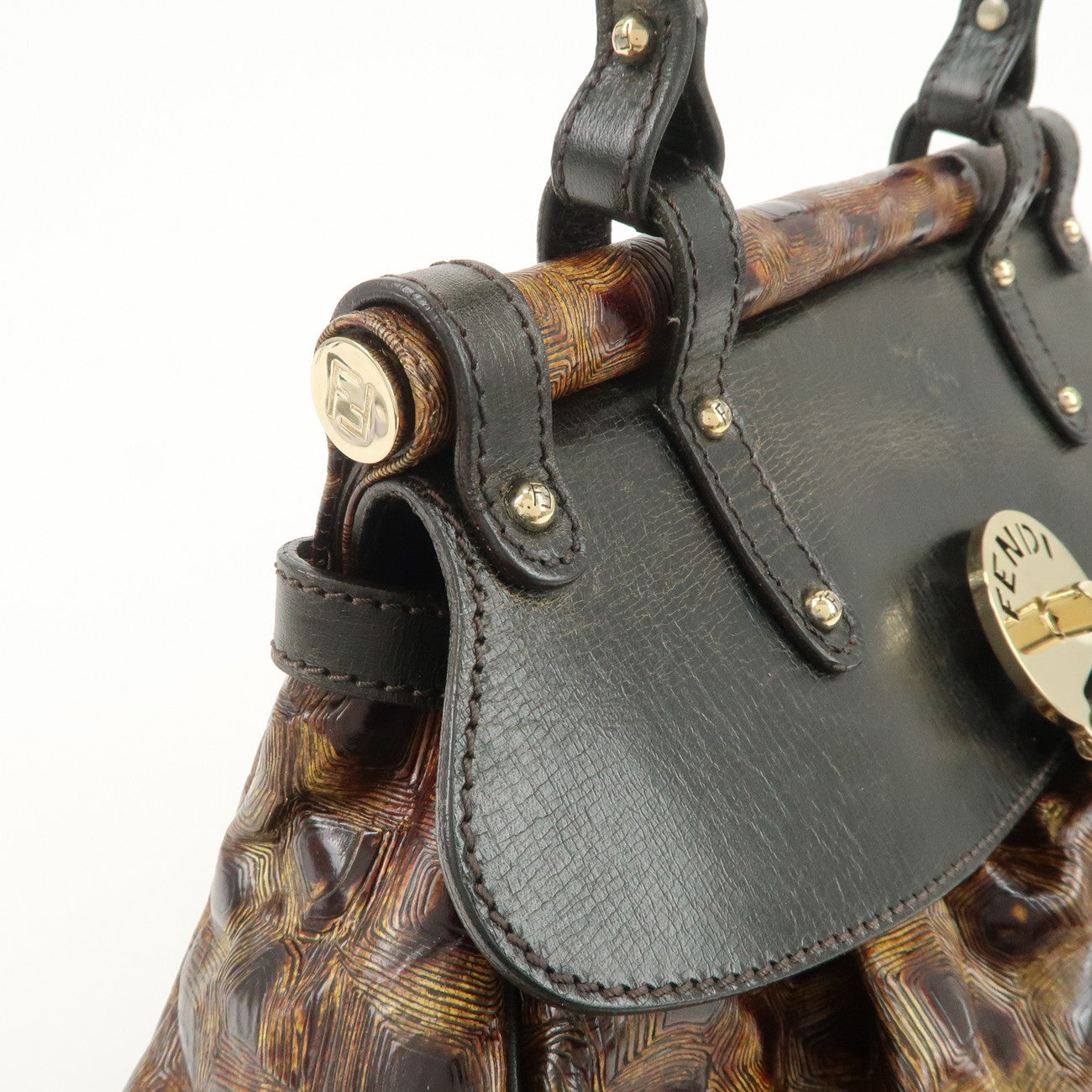 FENDI Bolsa Magic Hand Bag Shoulder Bag Brown 8BN144