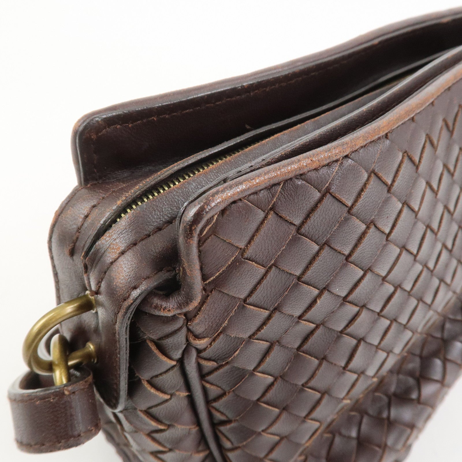 BOTTEGA VENETA Intrecciato Nappa Leather Shoulder Bag Brown