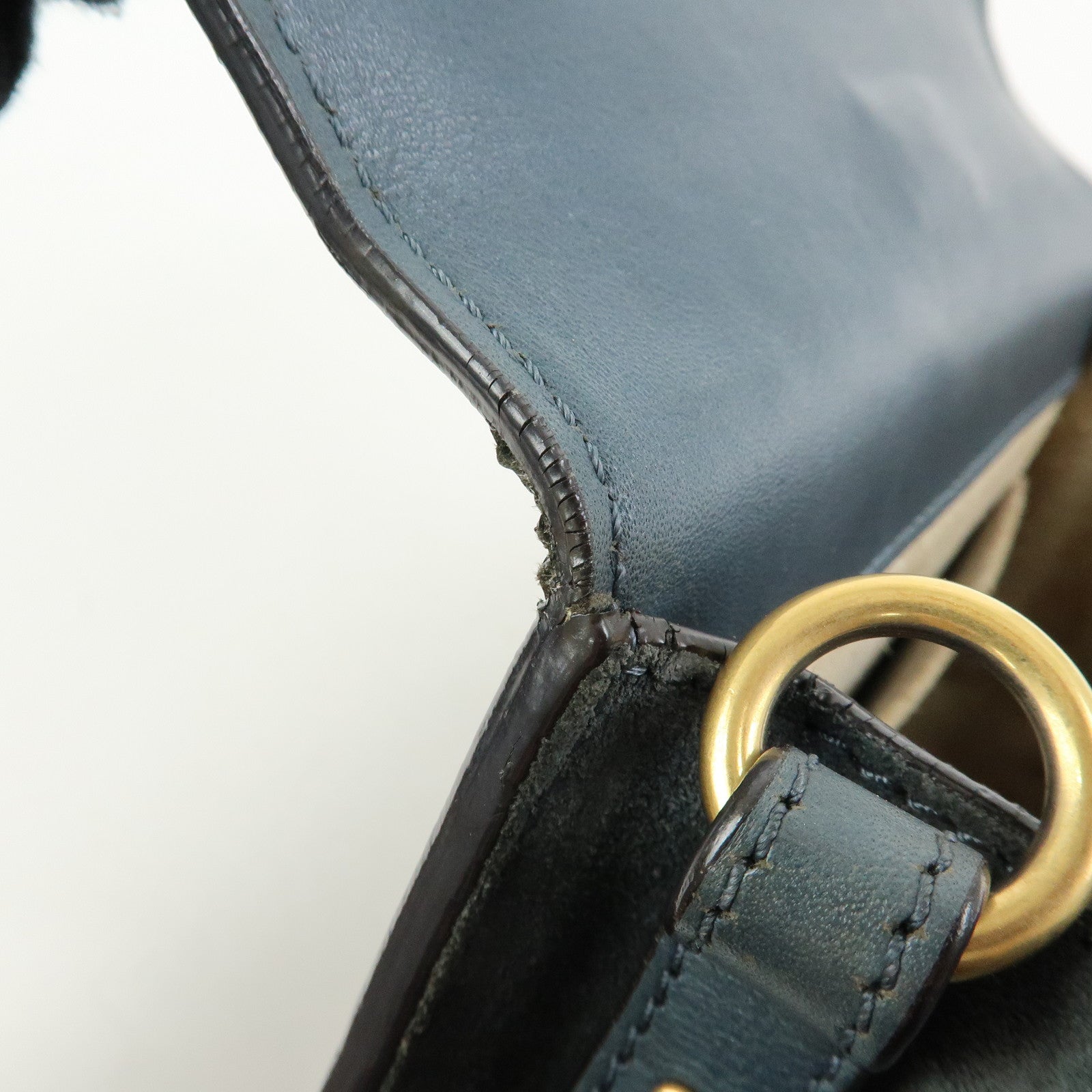 Chloe Nile Leather 2Way Bag Hand Bag Bracelet Bag Blue
