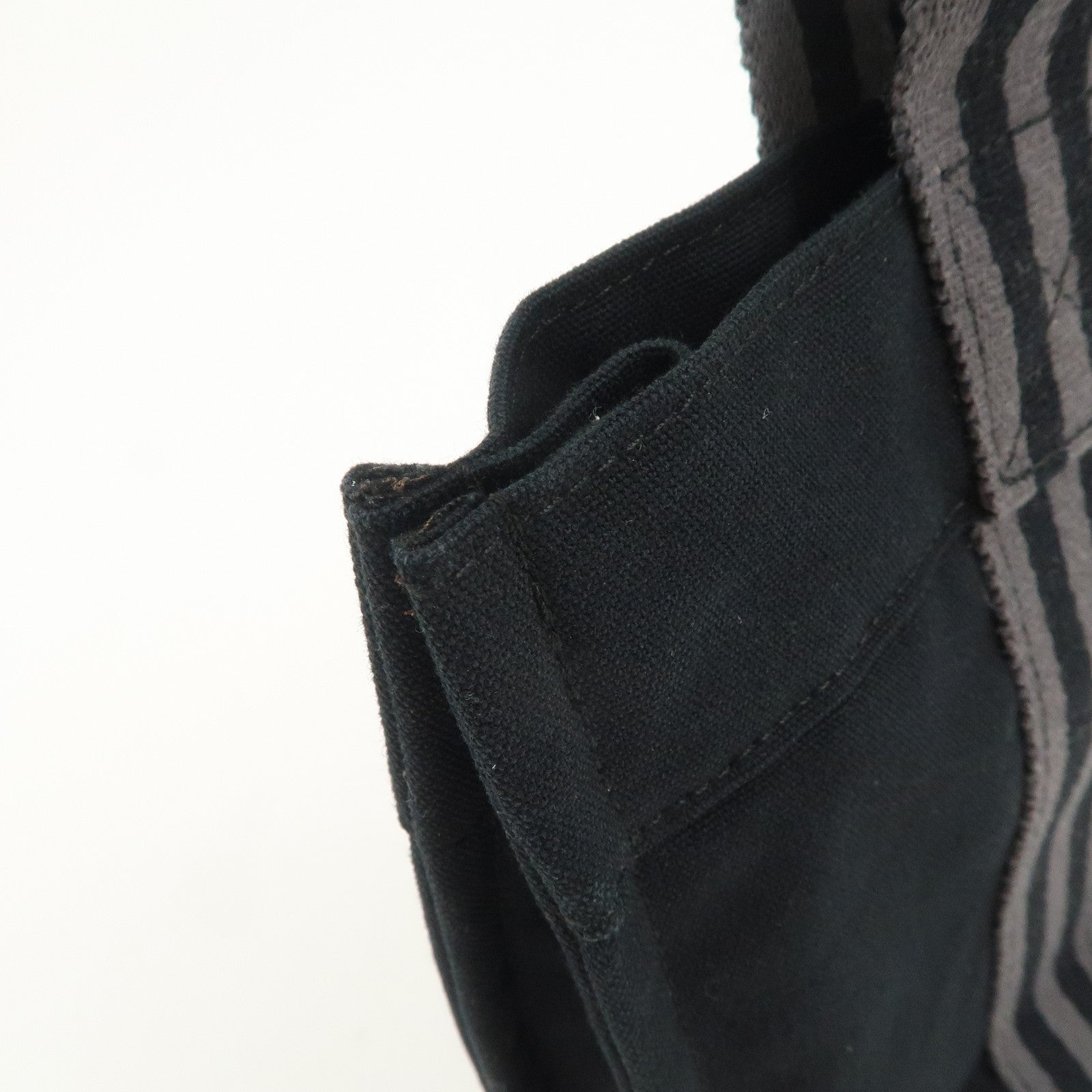 HERMES Fourre Tout PM Cotton Tote Bag Hand Bag Black