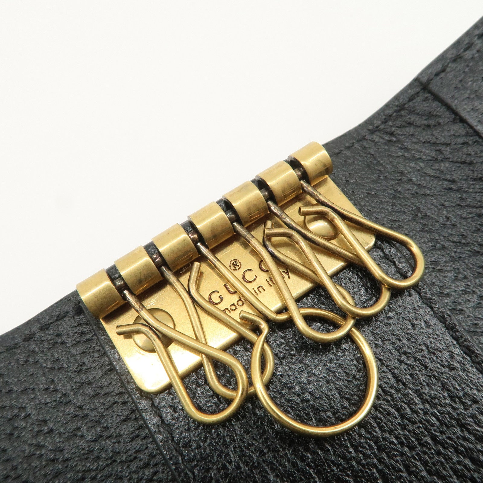 GUCCI GG Marmont Leather 6 Rings Key Case Black 435305