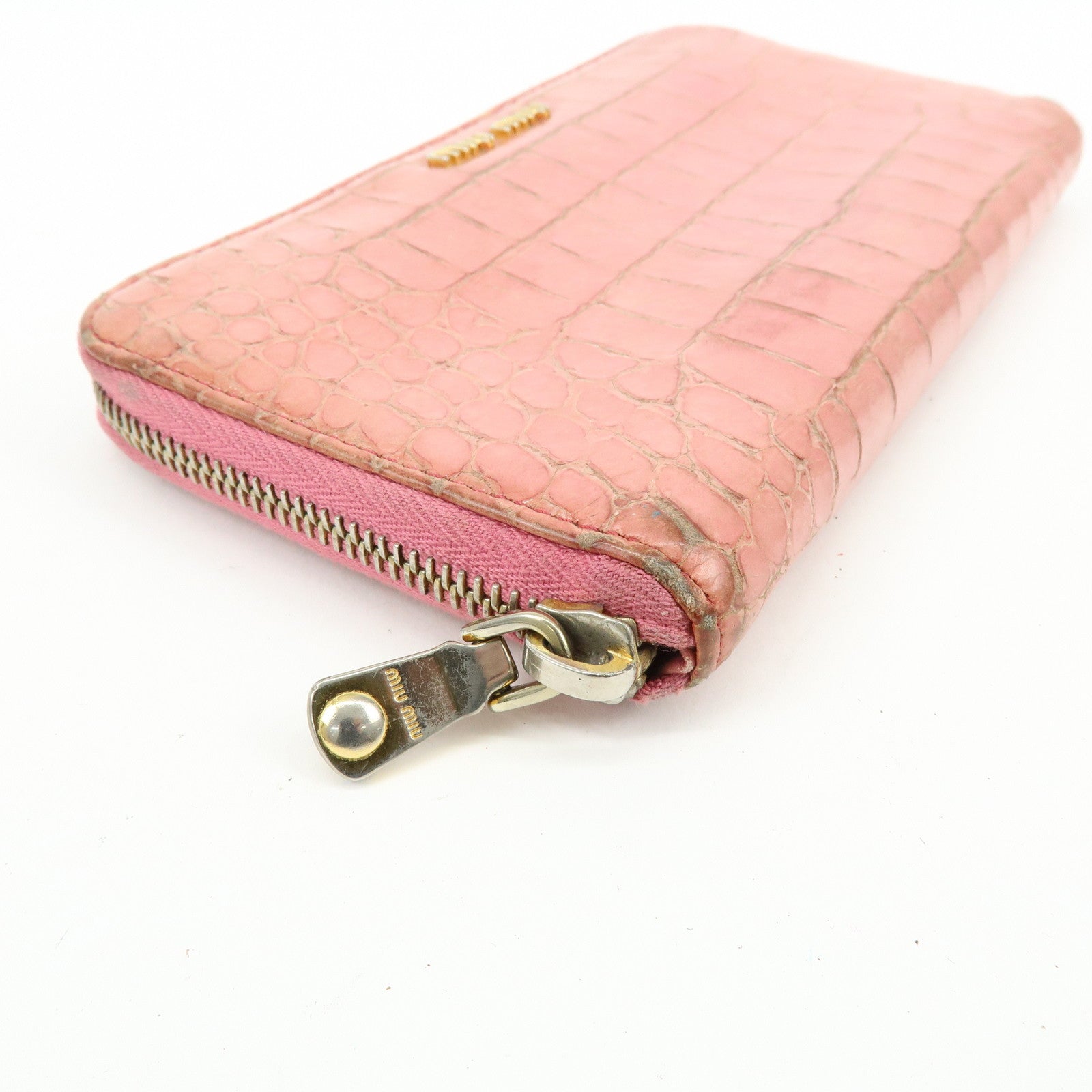 MIU MIU Set of 3 Leather Wallet Key Case Pink Black Light Brown