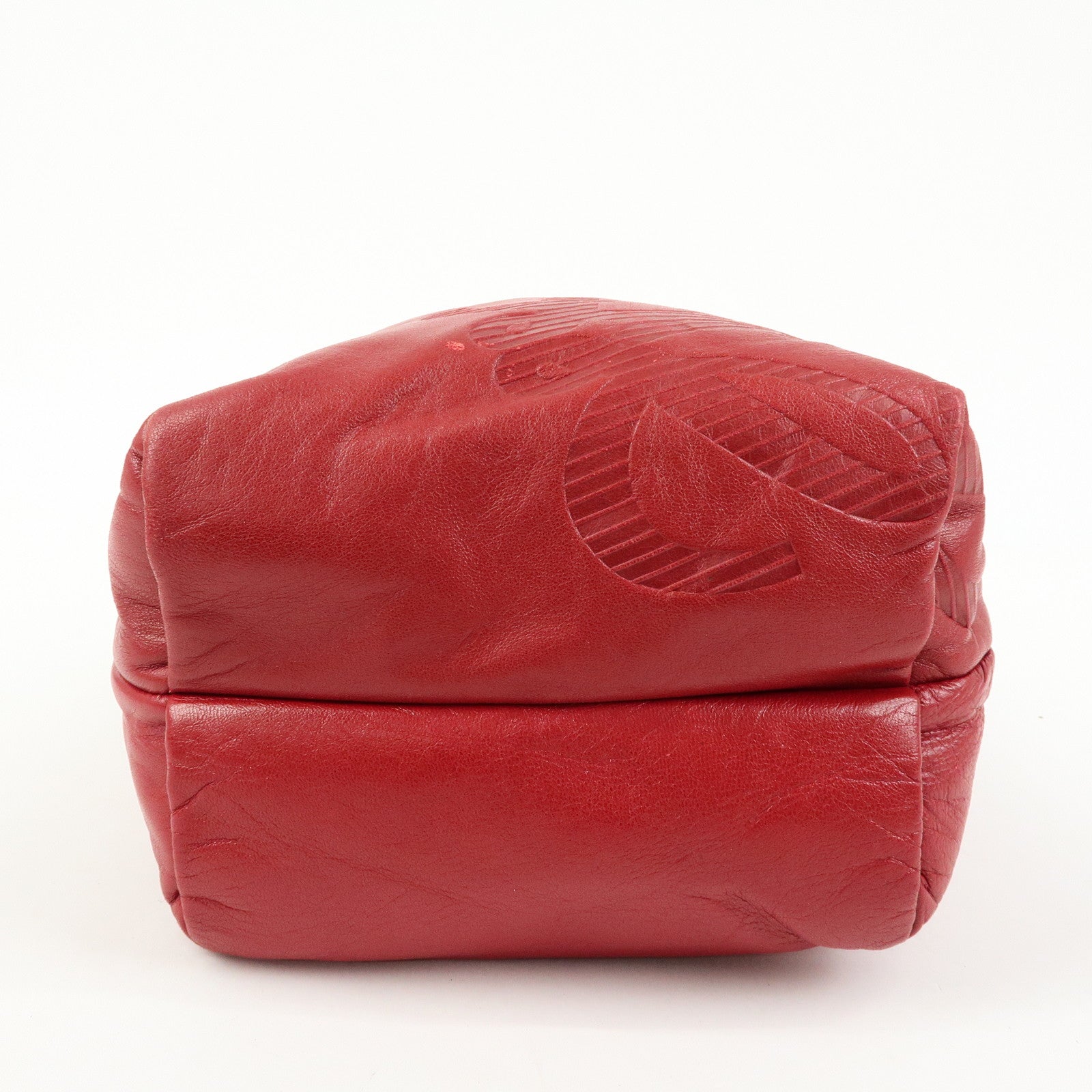 LOEWE Anagram Nappa Leather Shoulder Bag Crossbody Bag Red