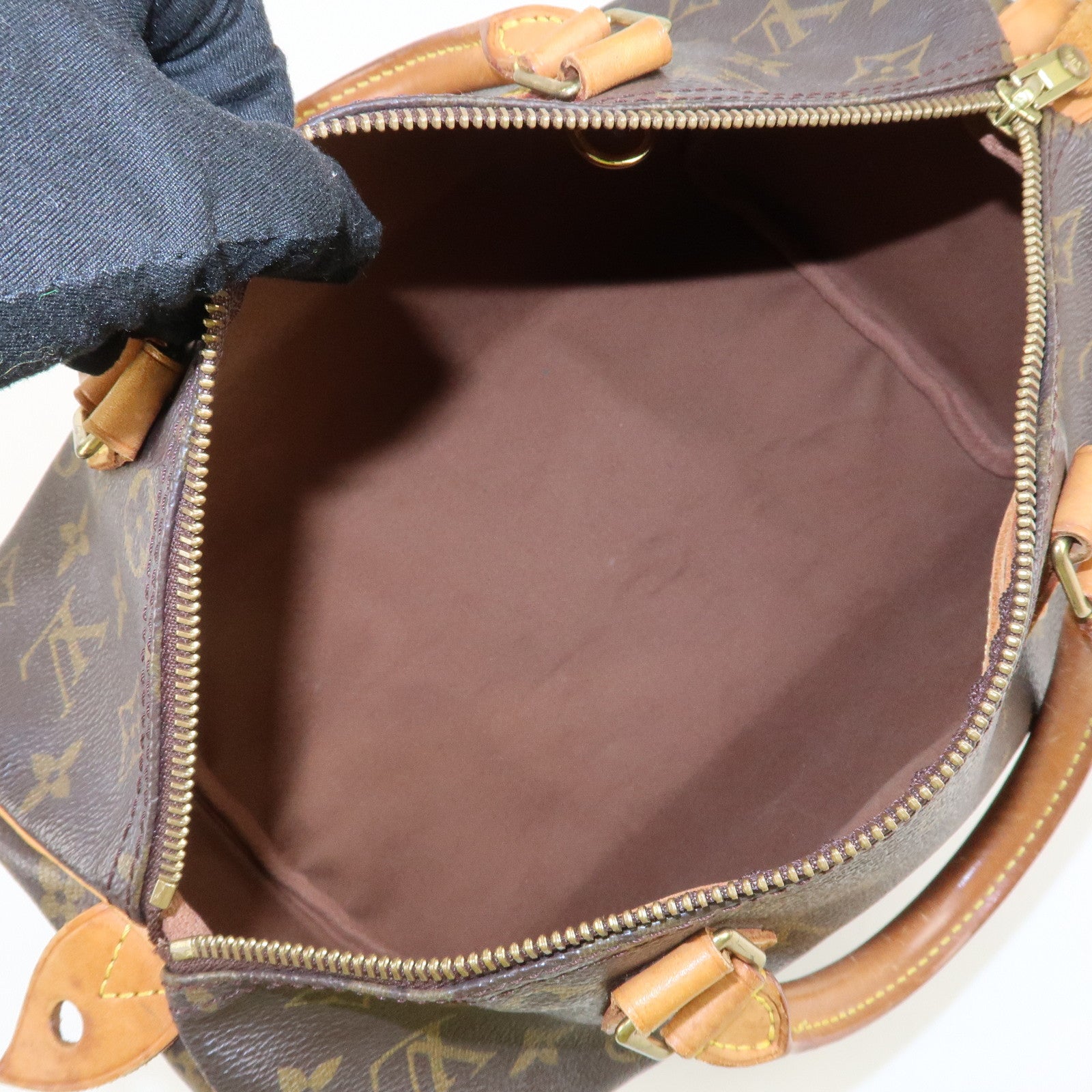 Louis Vuitton Monogram Speedy 30 Boston Bag Hand Bag Brown M41526 Used