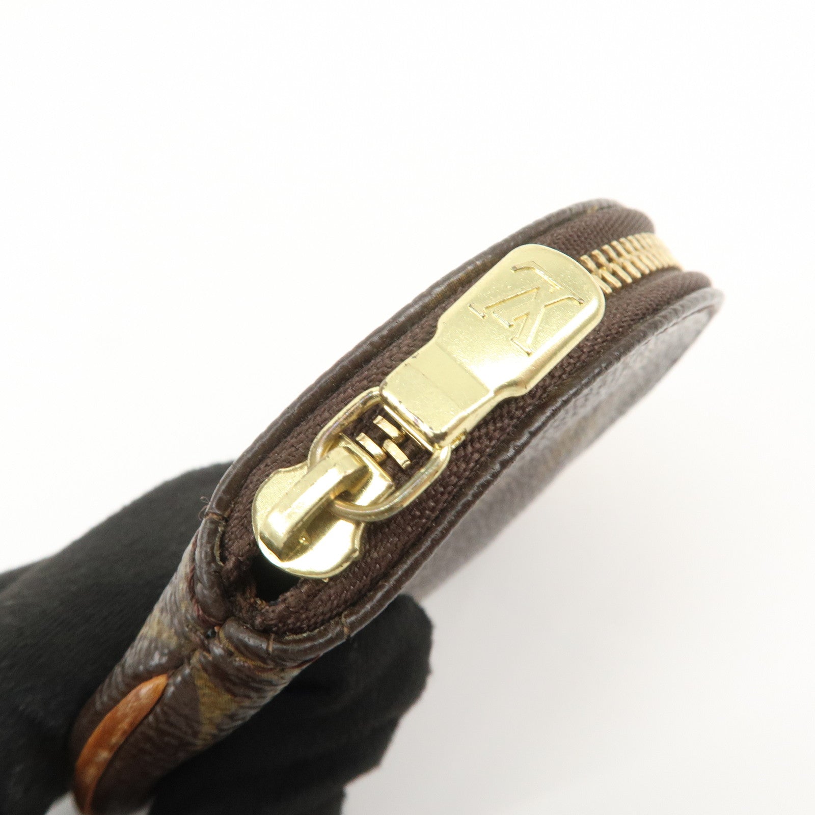Louis Vuitton Monogram Porte Monnaie Rond Coin Case Brown M61926