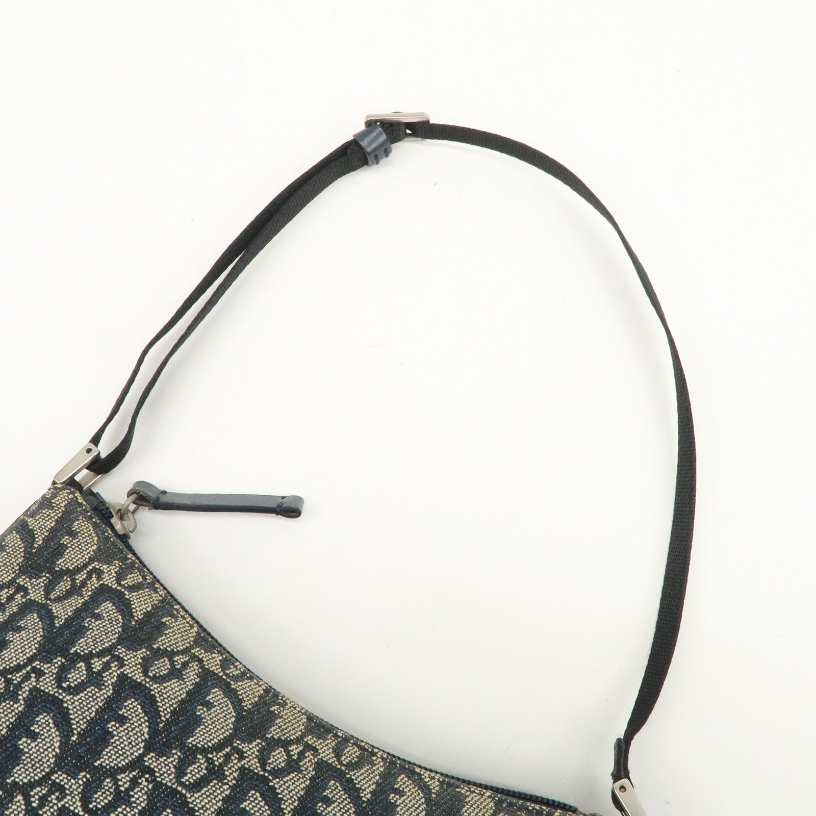 Christian Dior Trotter Canvas Leather Shoulder Bag Hand Bag Navy