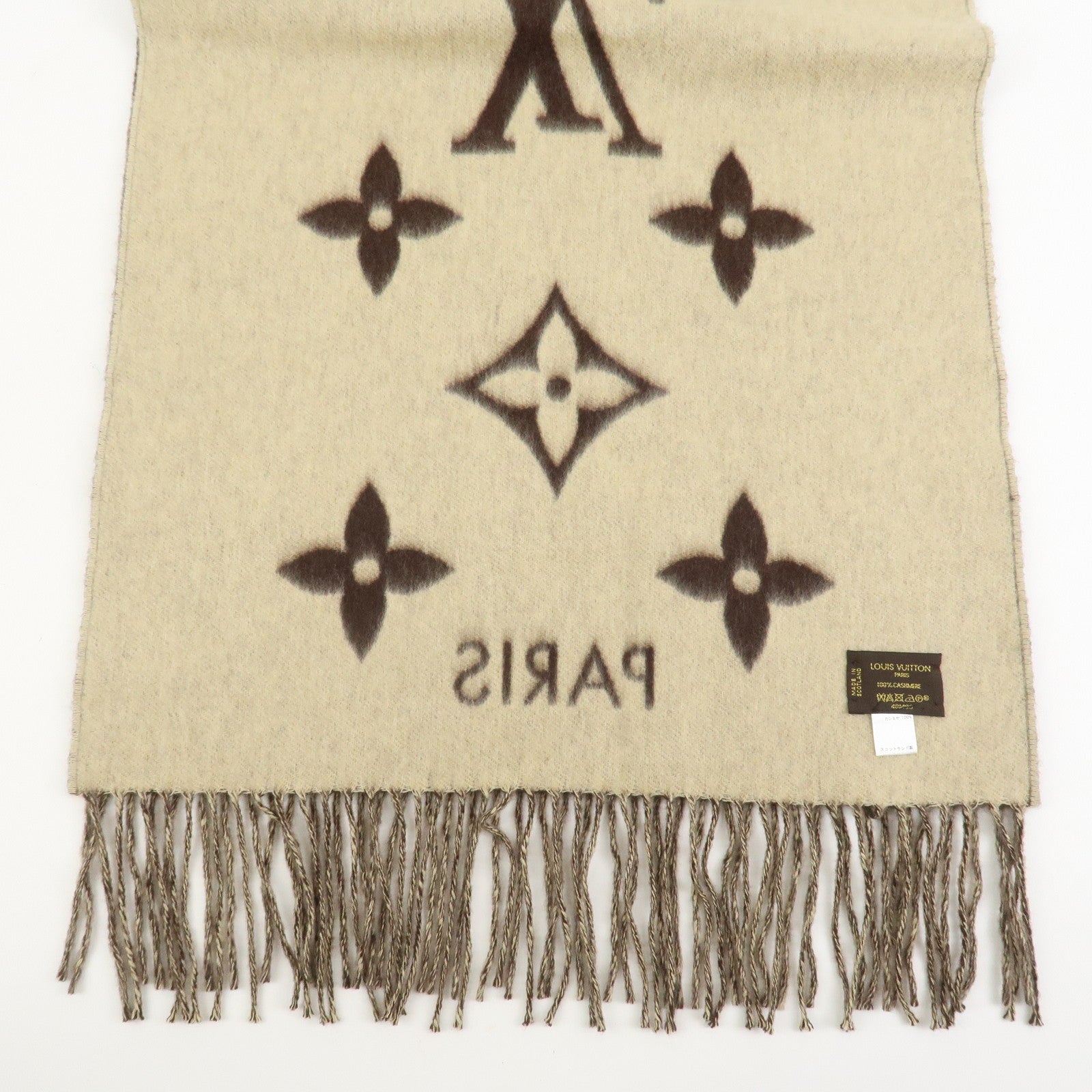 Louis Vuitton Echarpe Reykjavik Cashmere100% Scarf Brown