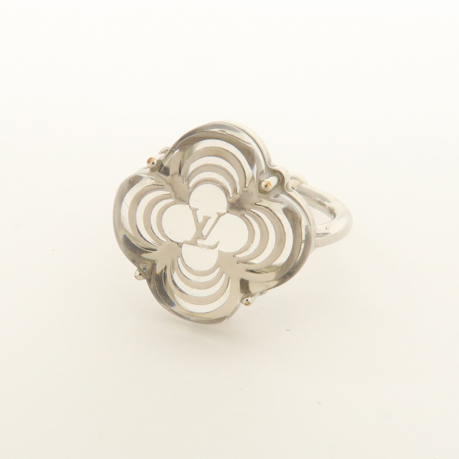 Louis Vuitton Barbe a la Folie Flower Ring Transparet Silver