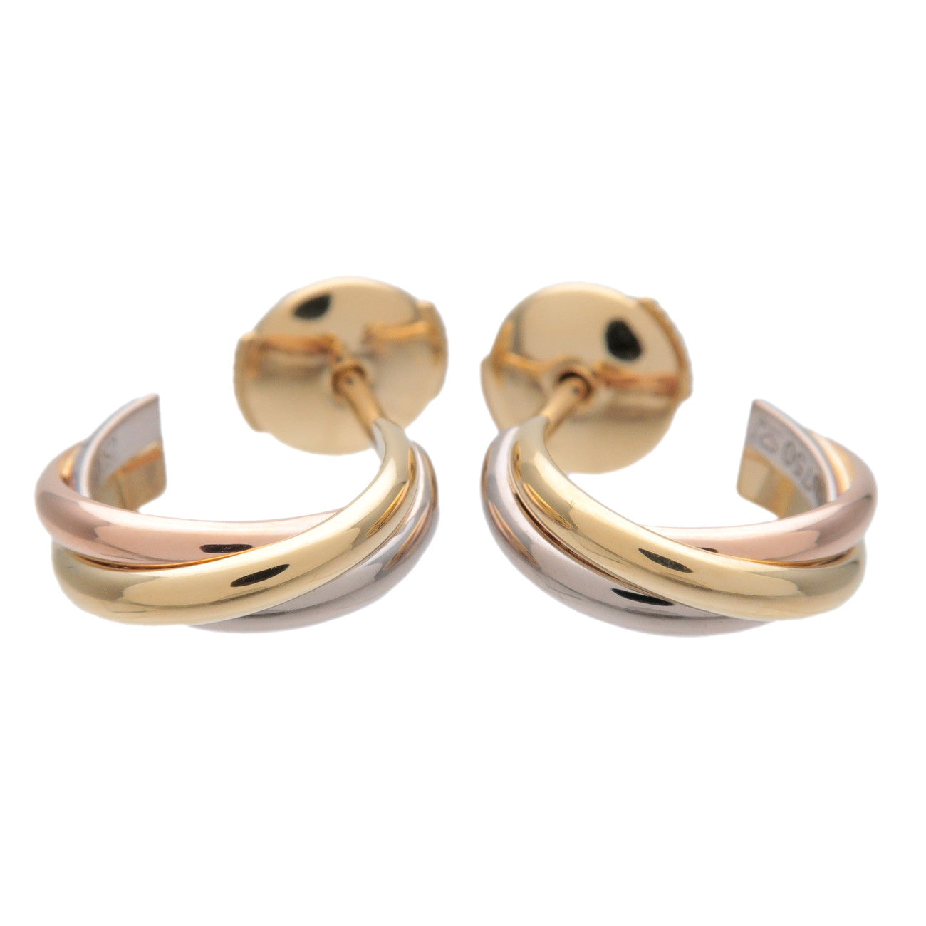 Cartier Trinity Earrings K18 750 White Gold Rose Gold Yellow Gold