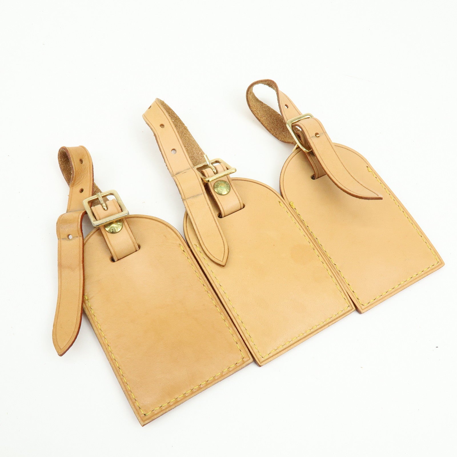 Louis Vuitton Set of 10 Leather Name Tag & Poignet Natural