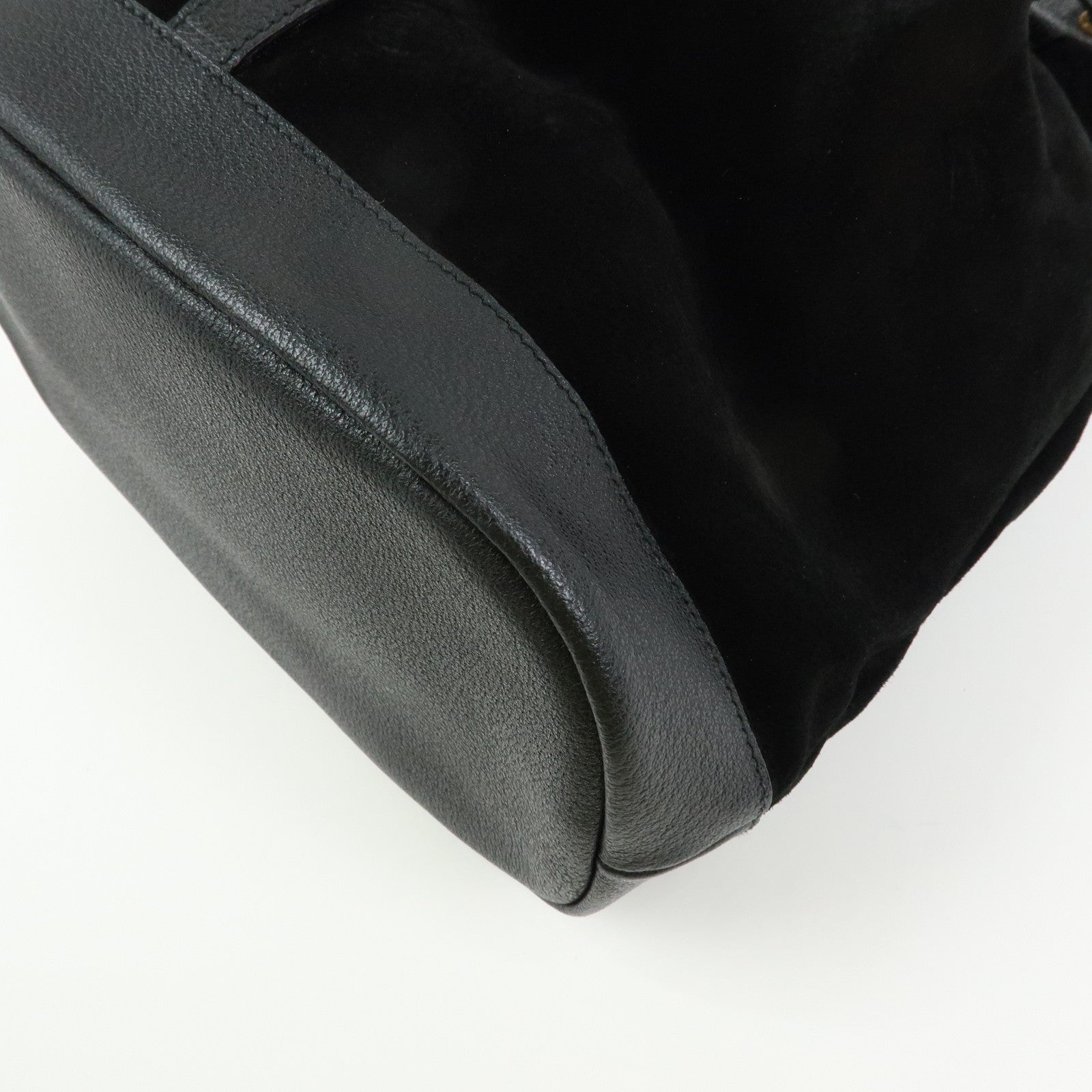 GUCCI Bamboo Suede Leather Backpack Rucksuck Black 003・2855・0043・0