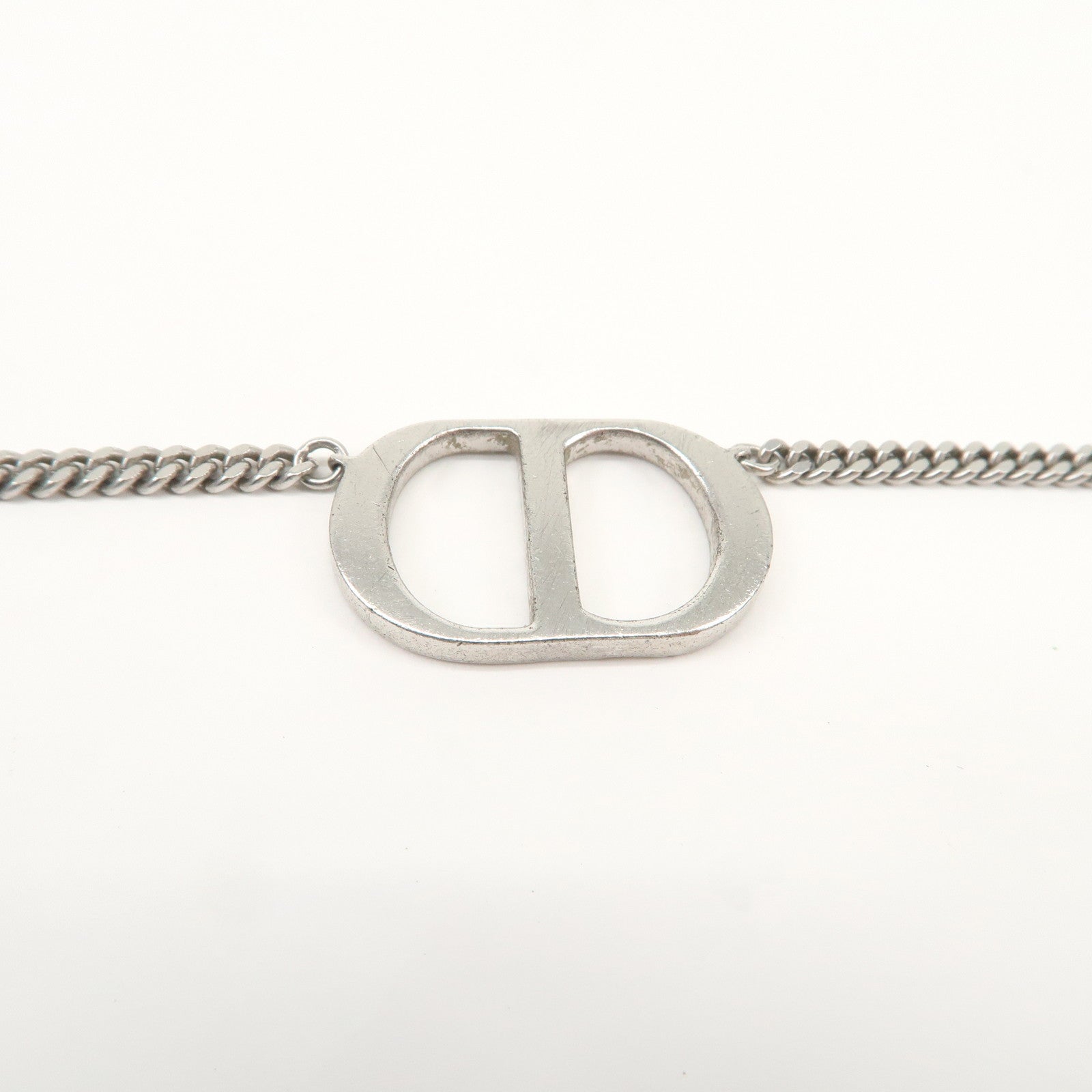 Christian Dior CD Logo Metal SV925 Necklace Silver