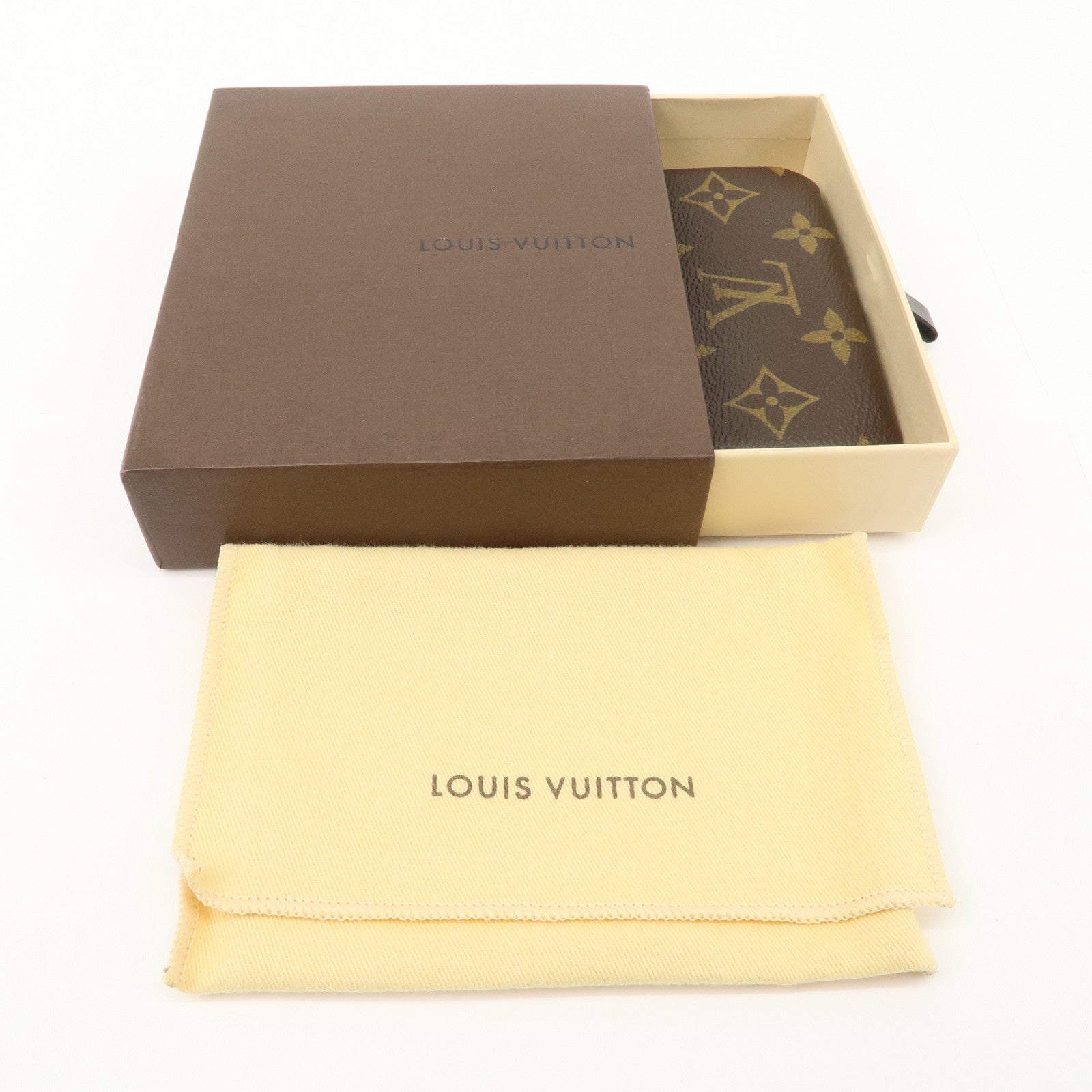 Louis Vuitton Monogram Pochette Cles Coin Case Key Case Brown M62650