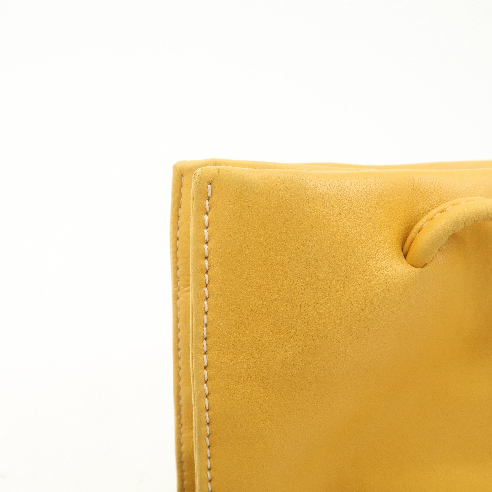 LOEWE Logo Nappa Leather Shoulder Bag Hand Bag Yellow