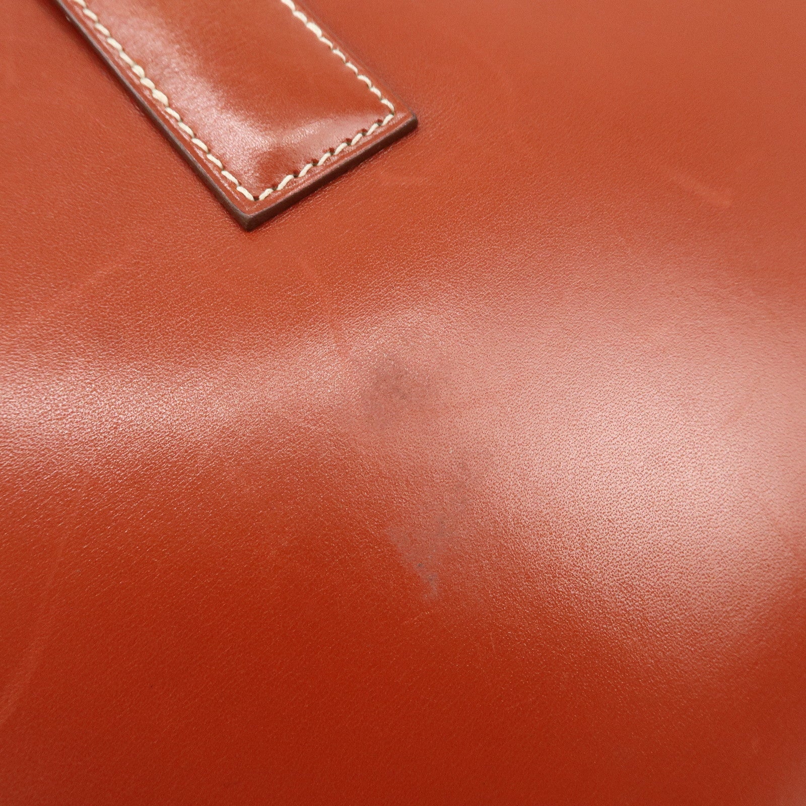 HERMES Box Calf Leather Jige PM □C Stamped Clutch Bag Brown