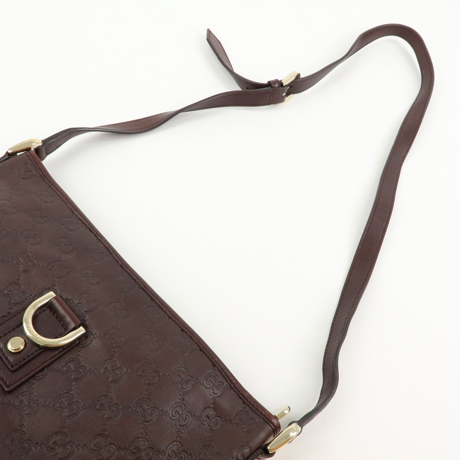 GUCCI Abbey Guccissima Leather Shoulder Bag Dark Brown 131326