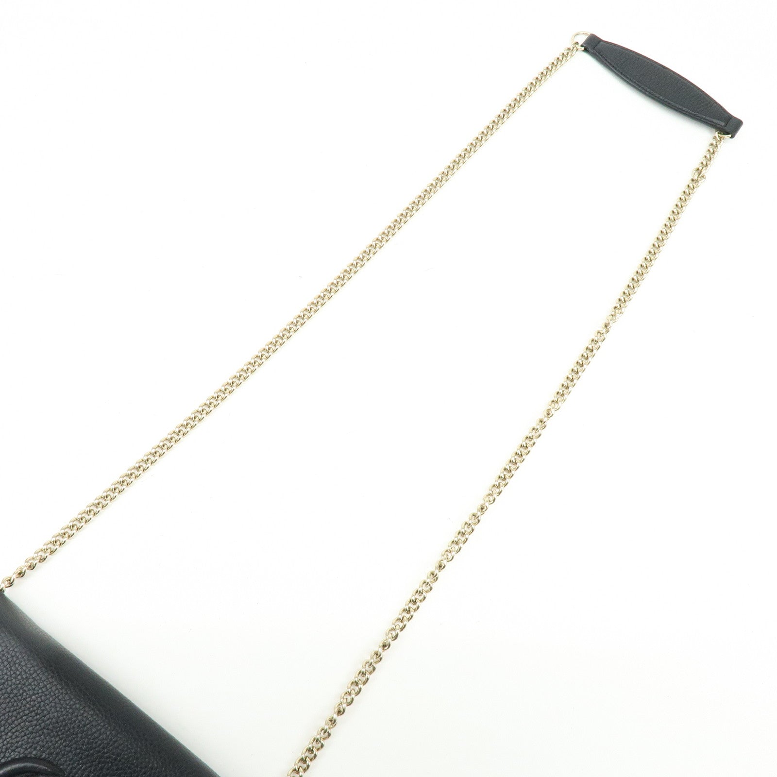 GUCCI SOHO Interlocking G Chain Shoulder Wallet Bag Black 598211