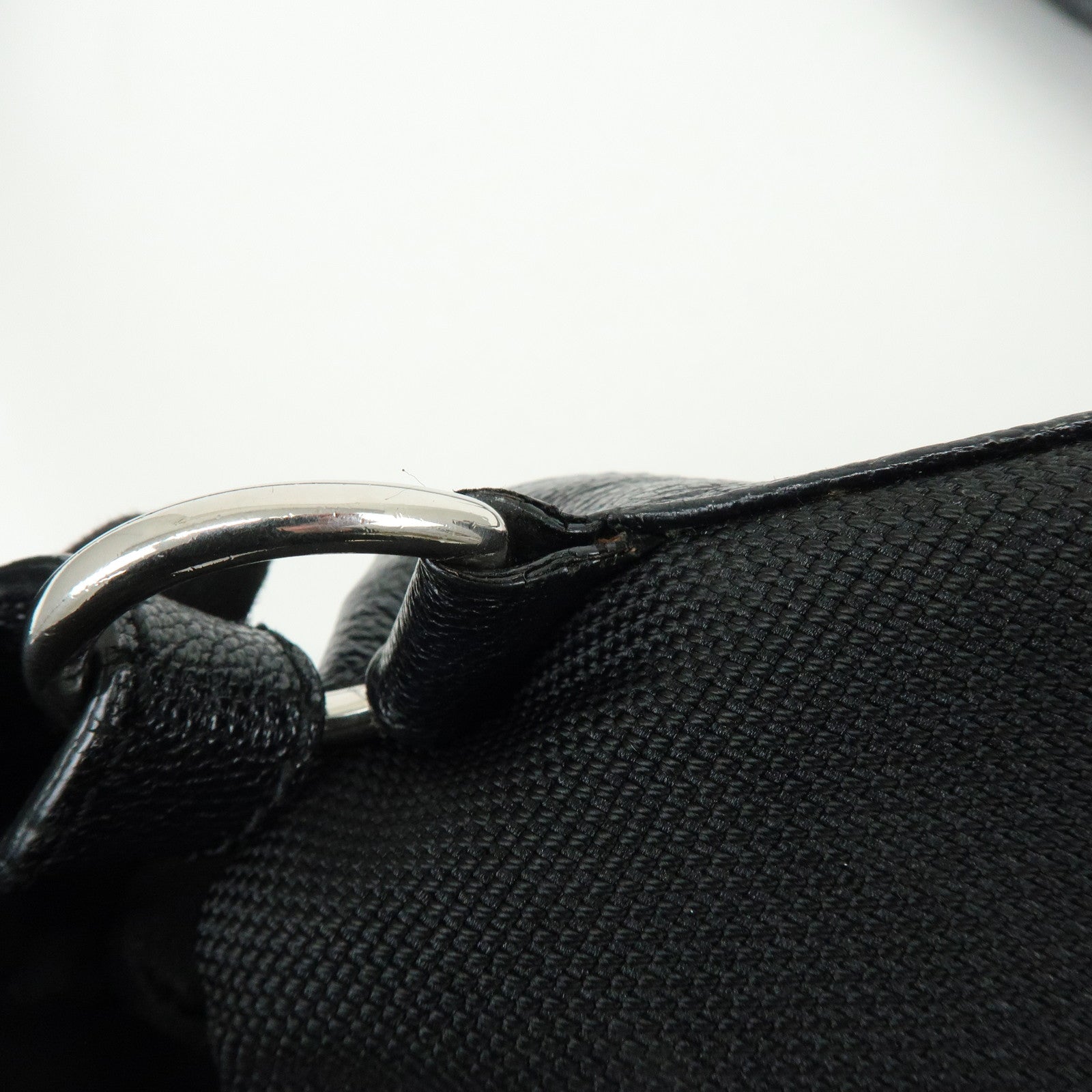 CHANEL Paris Biarritz PVC Coated Canvas Leather Shoulder Bag Black