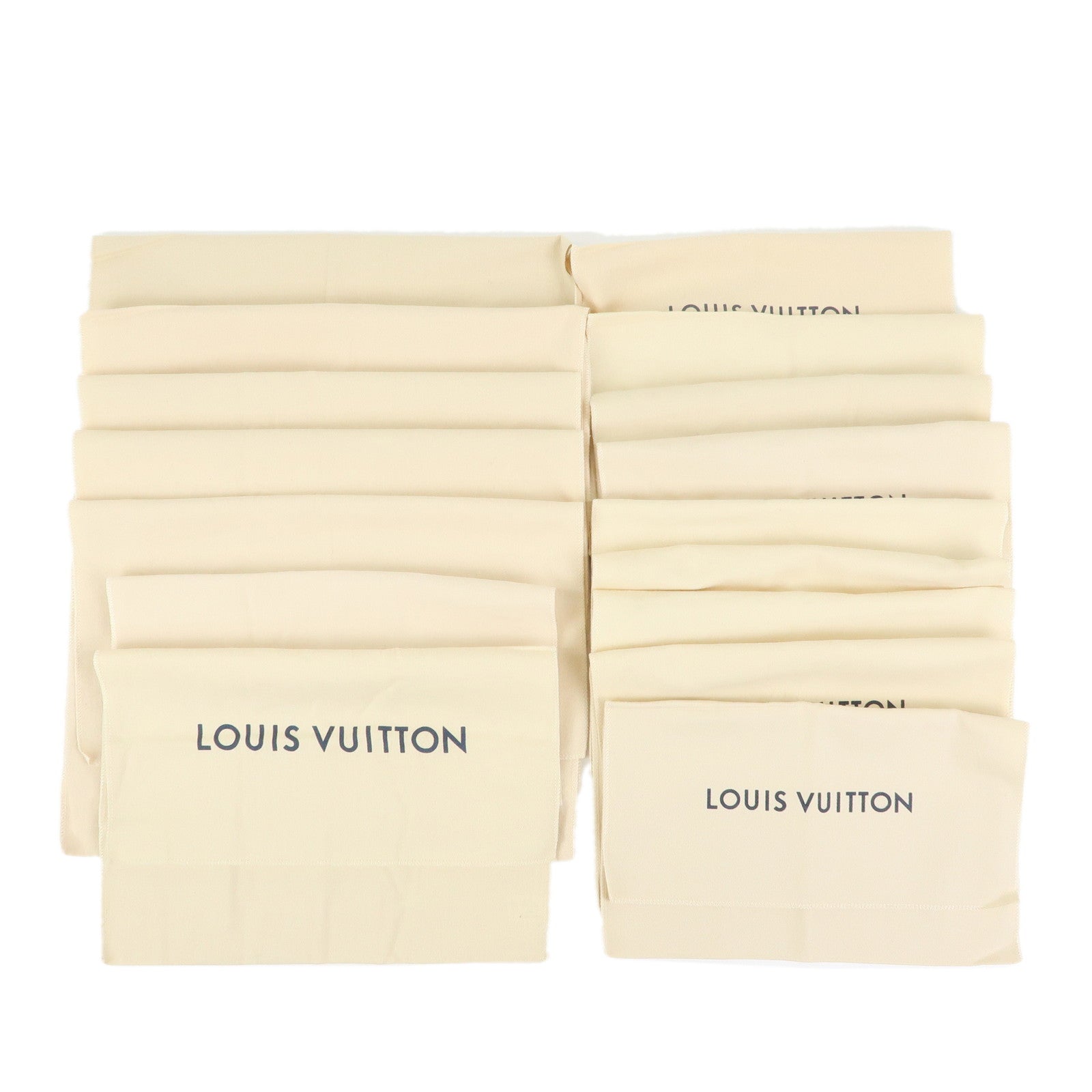 Louis Vuitton Set of 16 Dust Bag Storage Bag Flap Style Beige