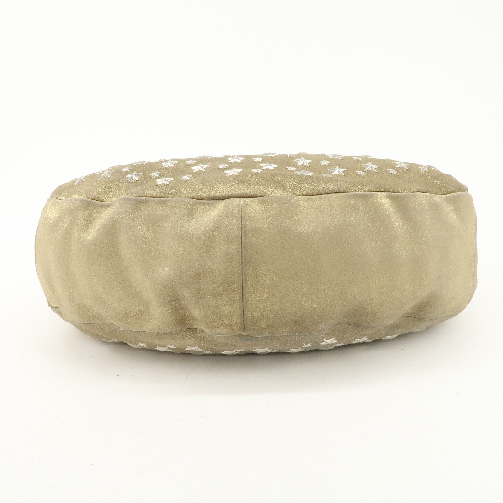 JIMMY CHOO Sky Bag Studs Leather Shoulder Bag Gold