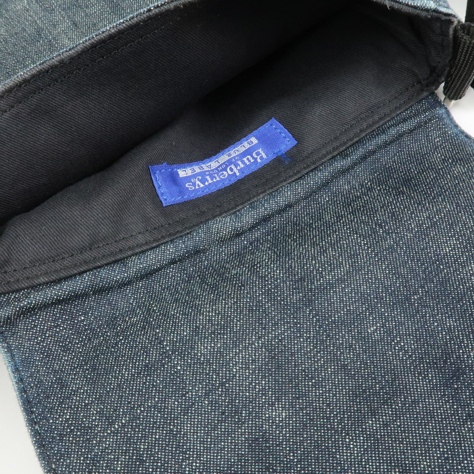 BURBERRY Blue Label Denim Shoulder Bag Crossbody Bag Navy